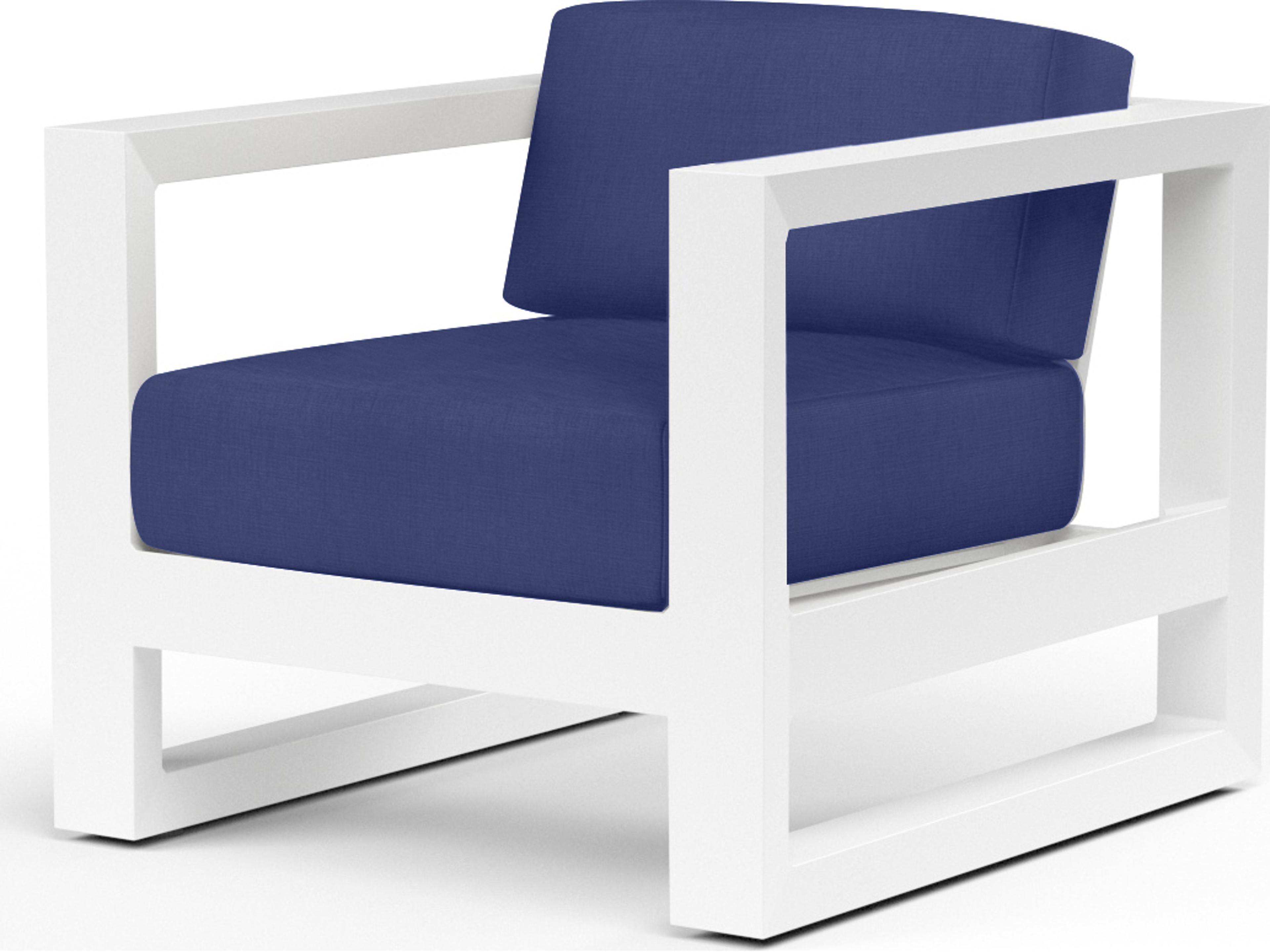 Sunset West Newport Frosted White Aluminum Patio Lounge Chair