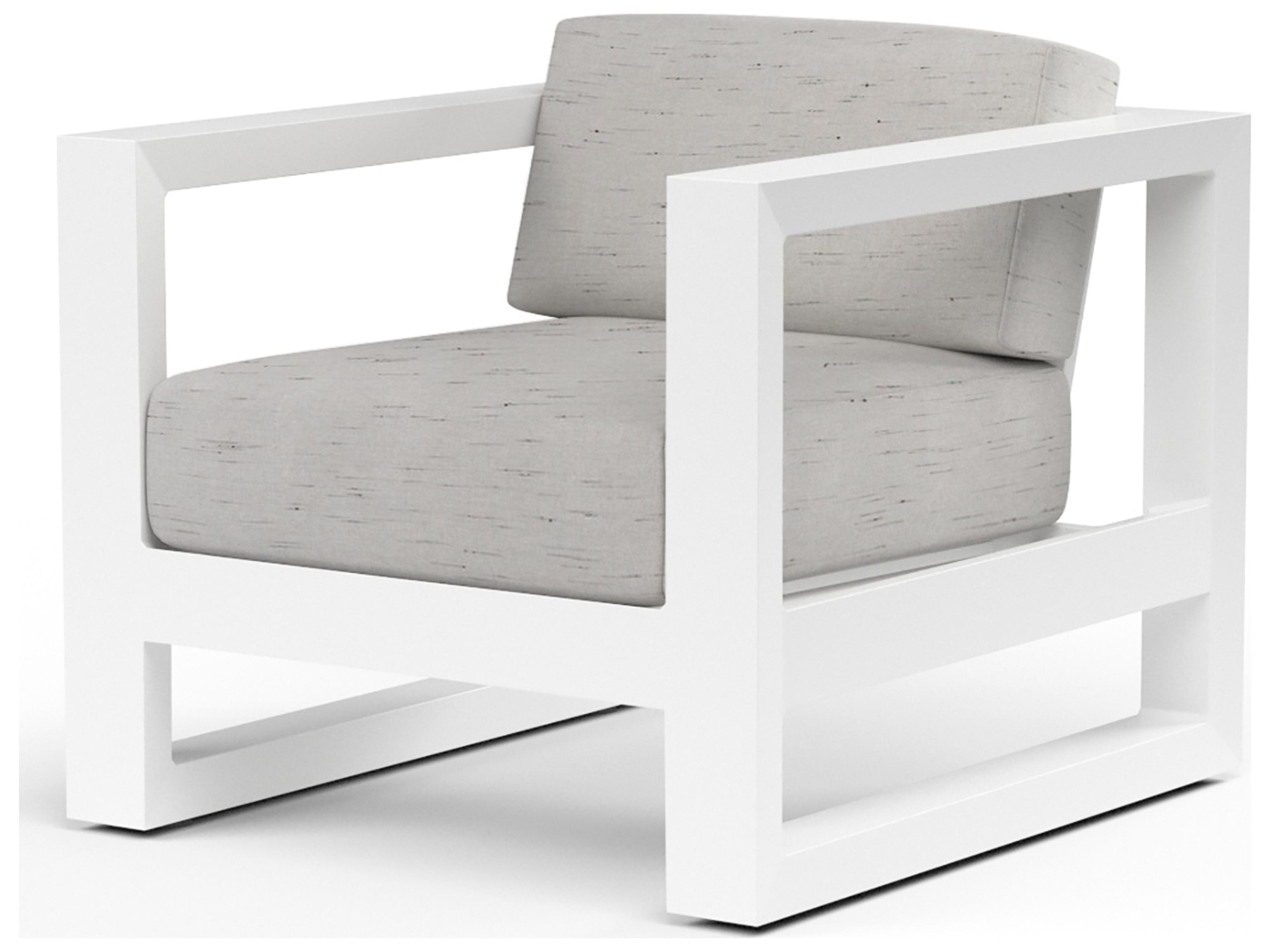 Sunset West Newport Frosted White Aluminum Patio Lounge Chair