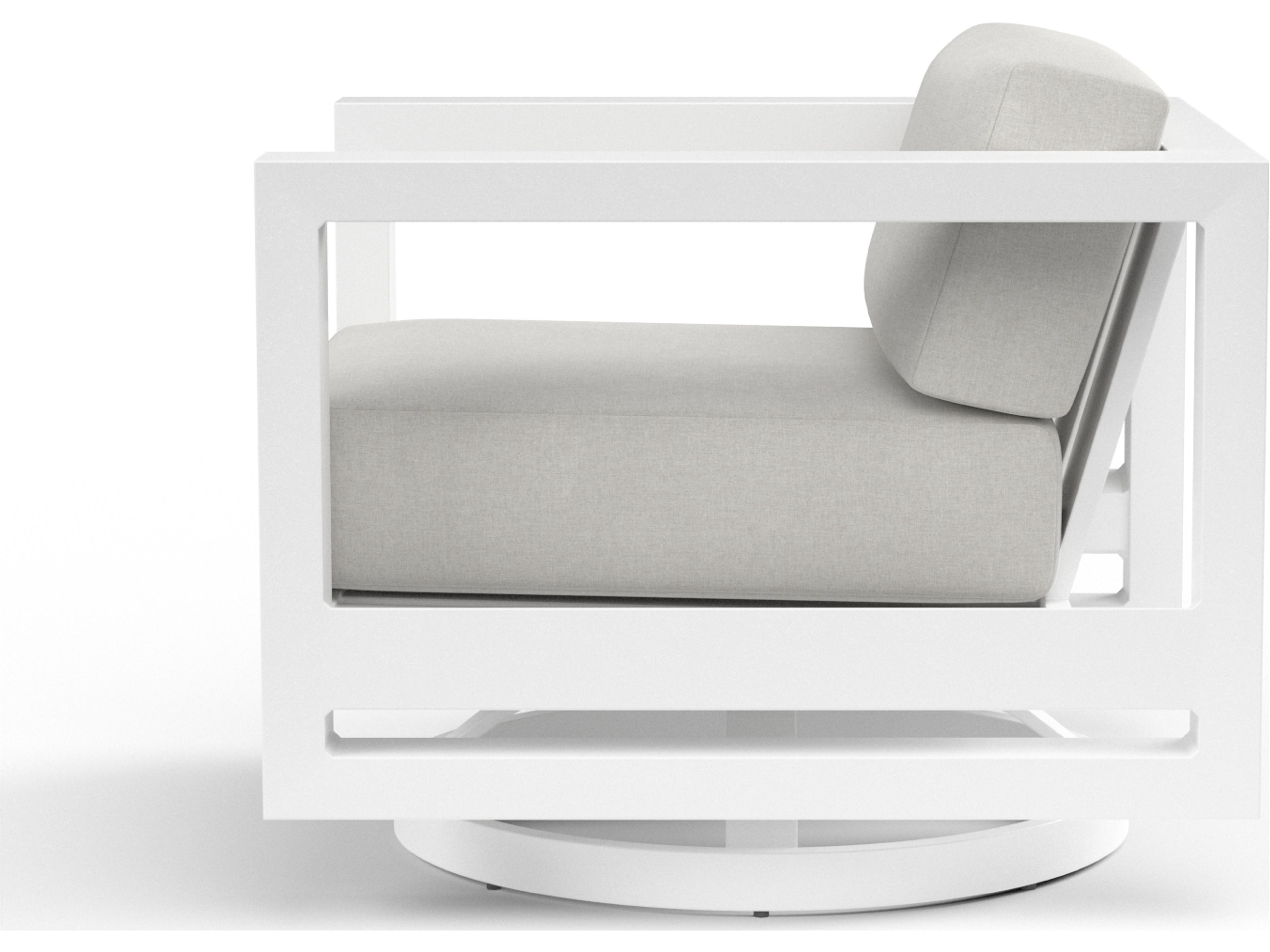 Sunset West Newport Aluminum Frost Swivel Outdoor Patio Lounge Chair