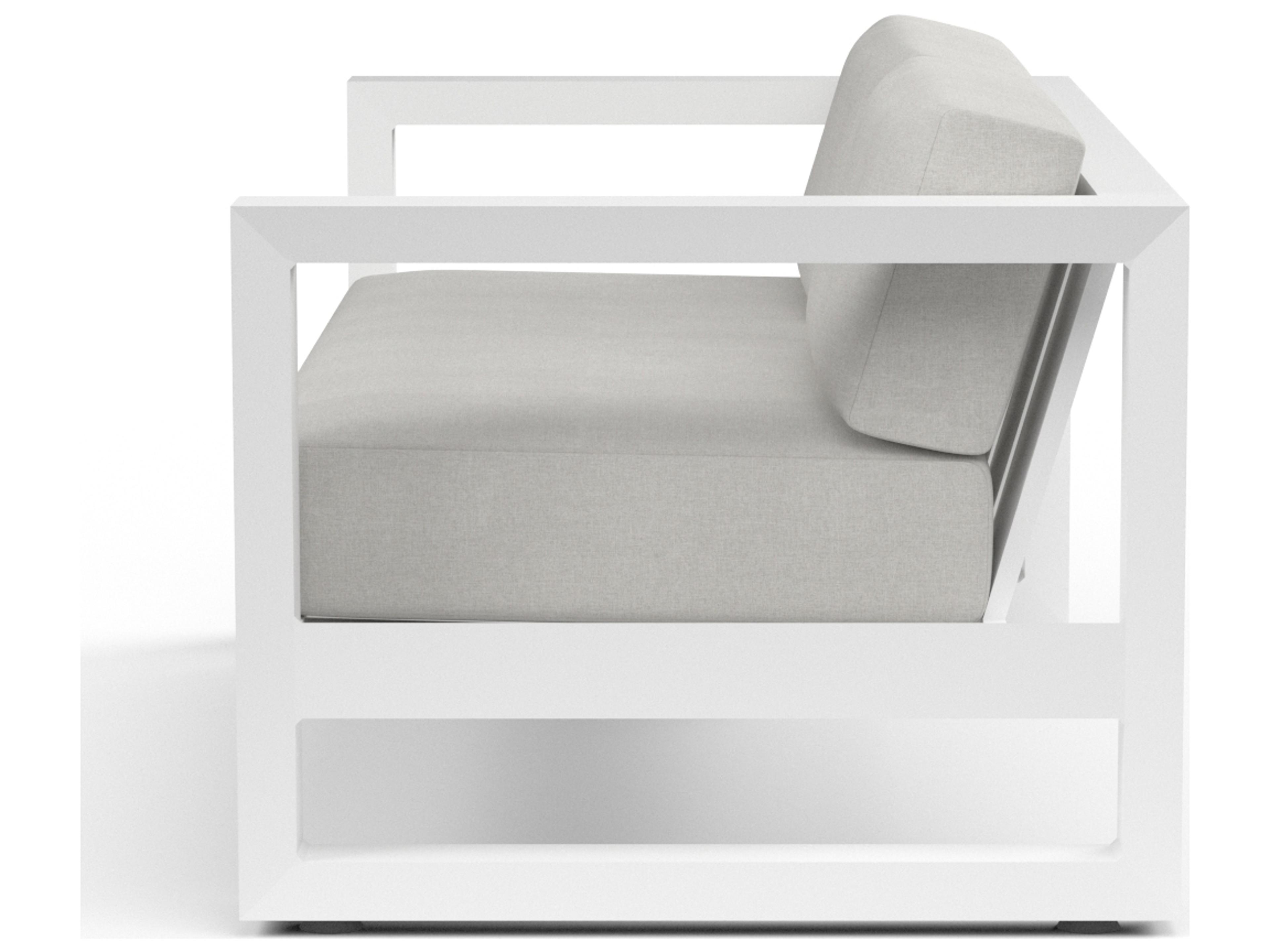 Sunset West Newport Frosted White Aluminum Outdoor Loveseat in Cast Silver