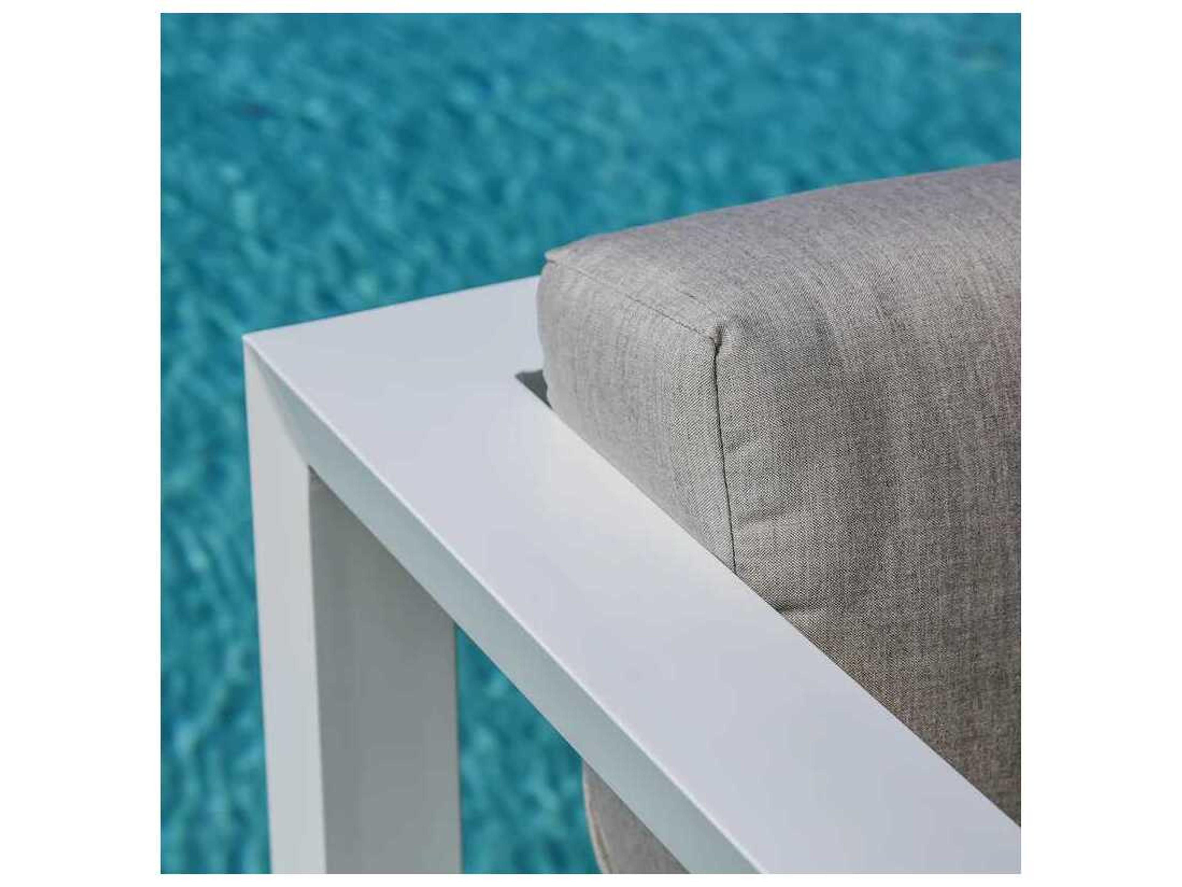 Sunset West Newport Frost Aluminum Cushion Loveseat