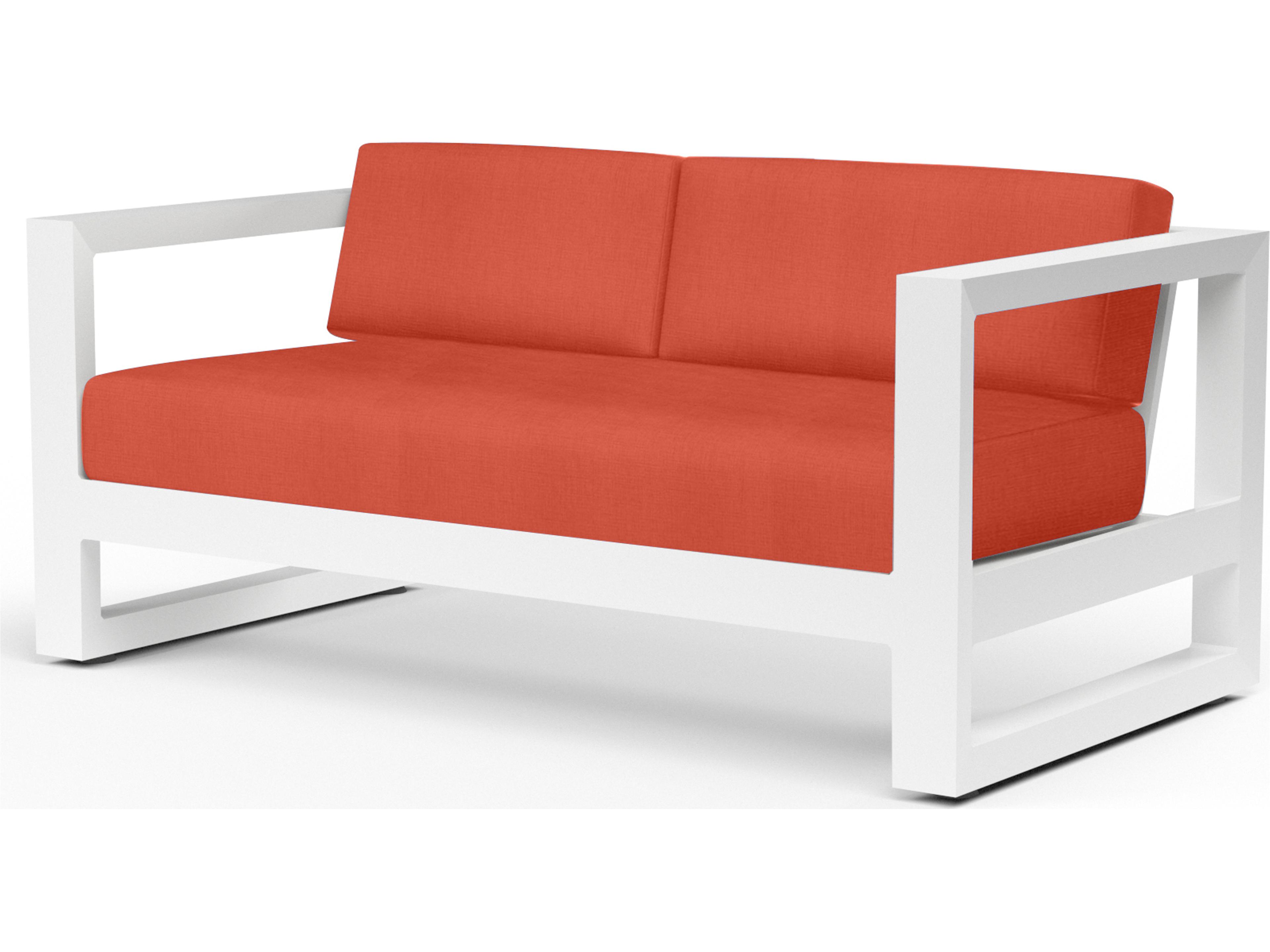 Sunset West Newport Frosted White Aluminum Outdoor Patio Loveseat