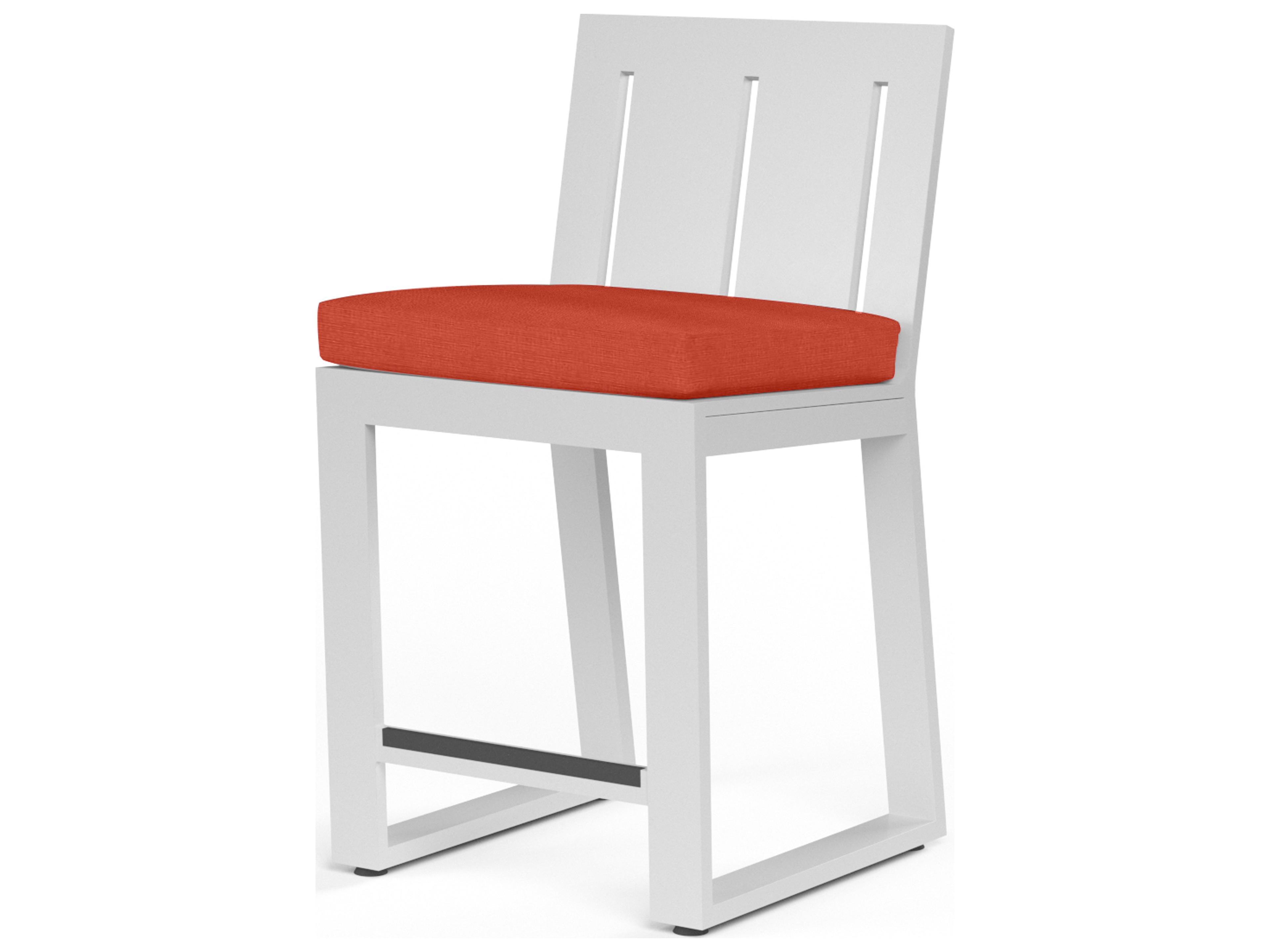 Sunset West Newport Frosted White Aluminum Outdoor Patio Bar Stool