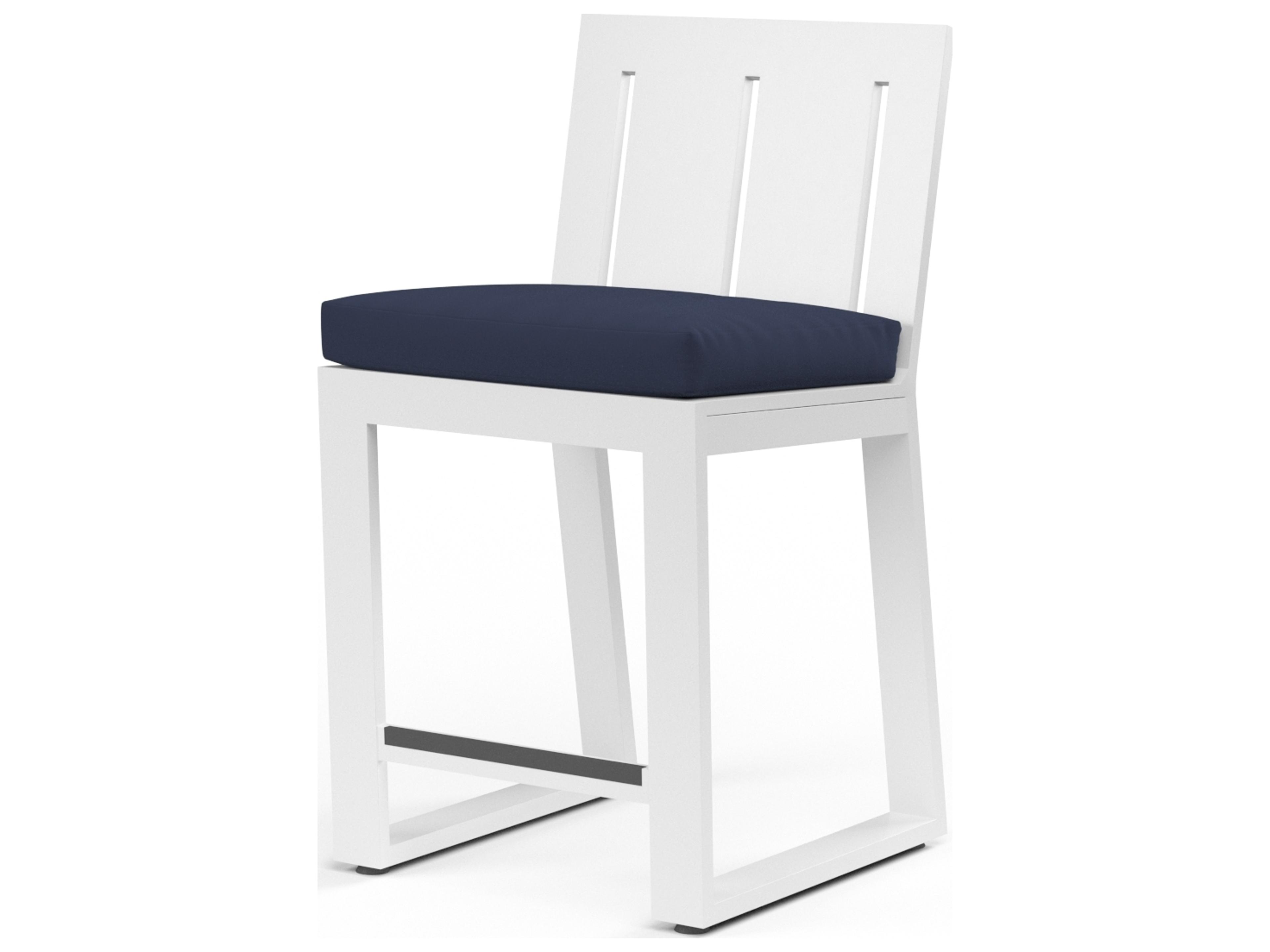 Sunset West Newport Frosted White Aluminum Outdoor Patio Bar Stool