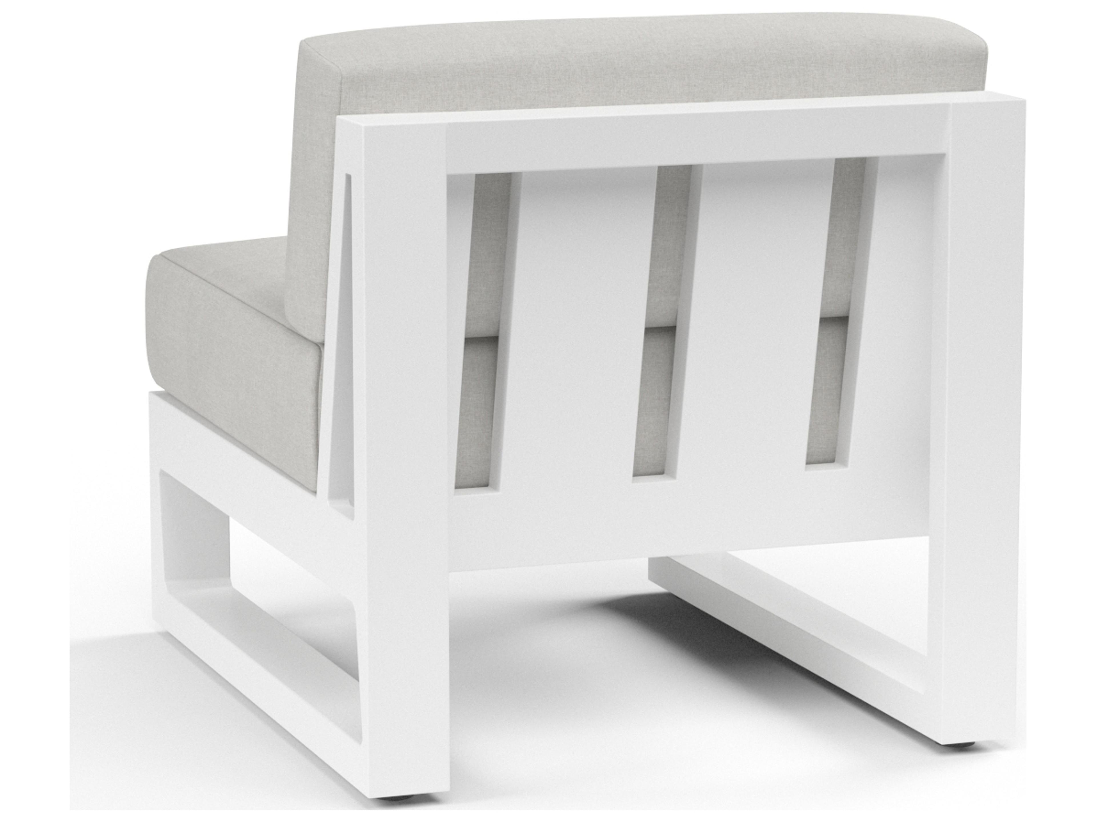 Sunset West Newport Frosted White Aluminum Modular Patio Lounge Chair in Cast Silver