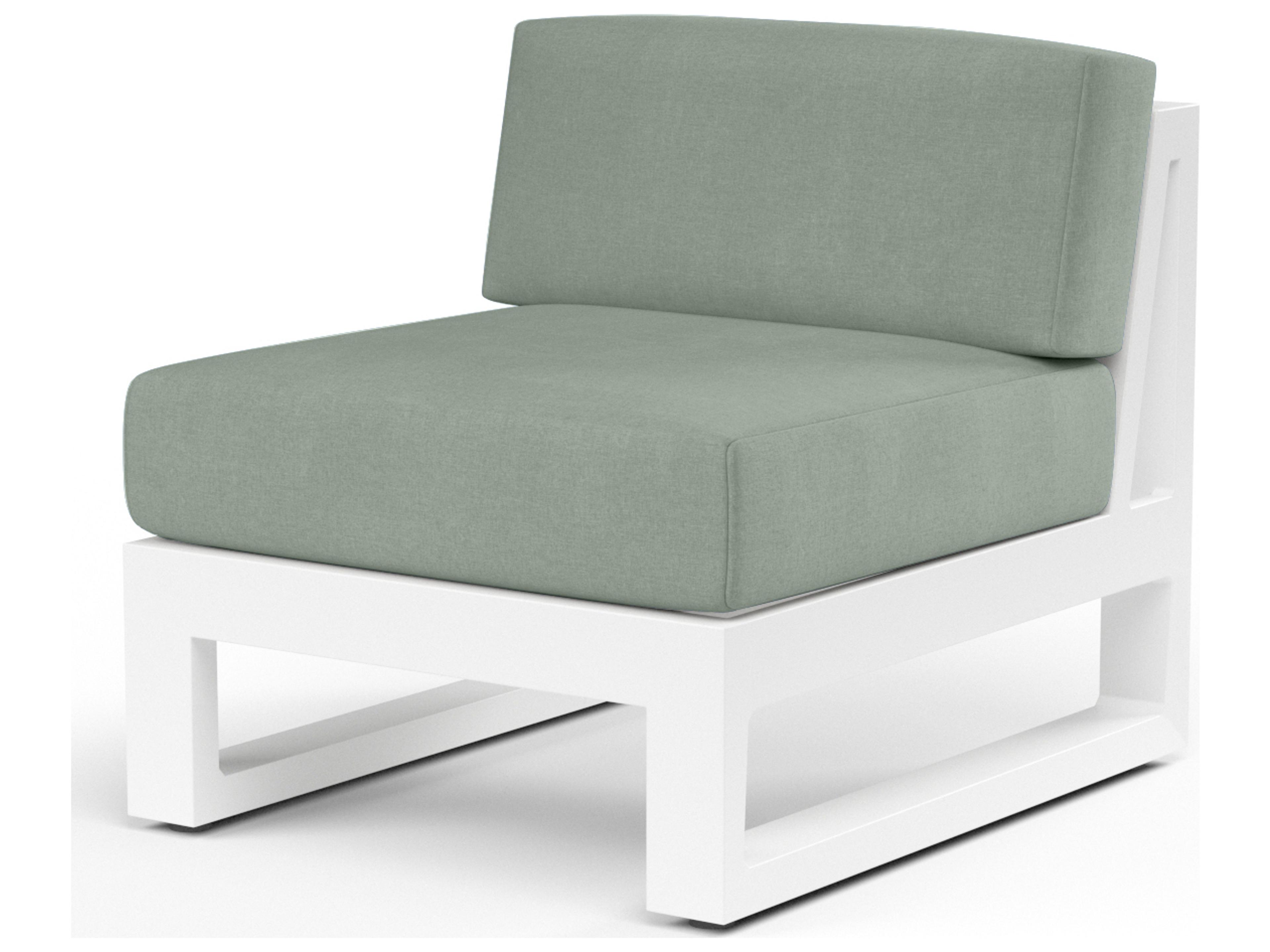 Sunset West Newport Frosted White Aluminum Modular Outdoor Lounge Chair