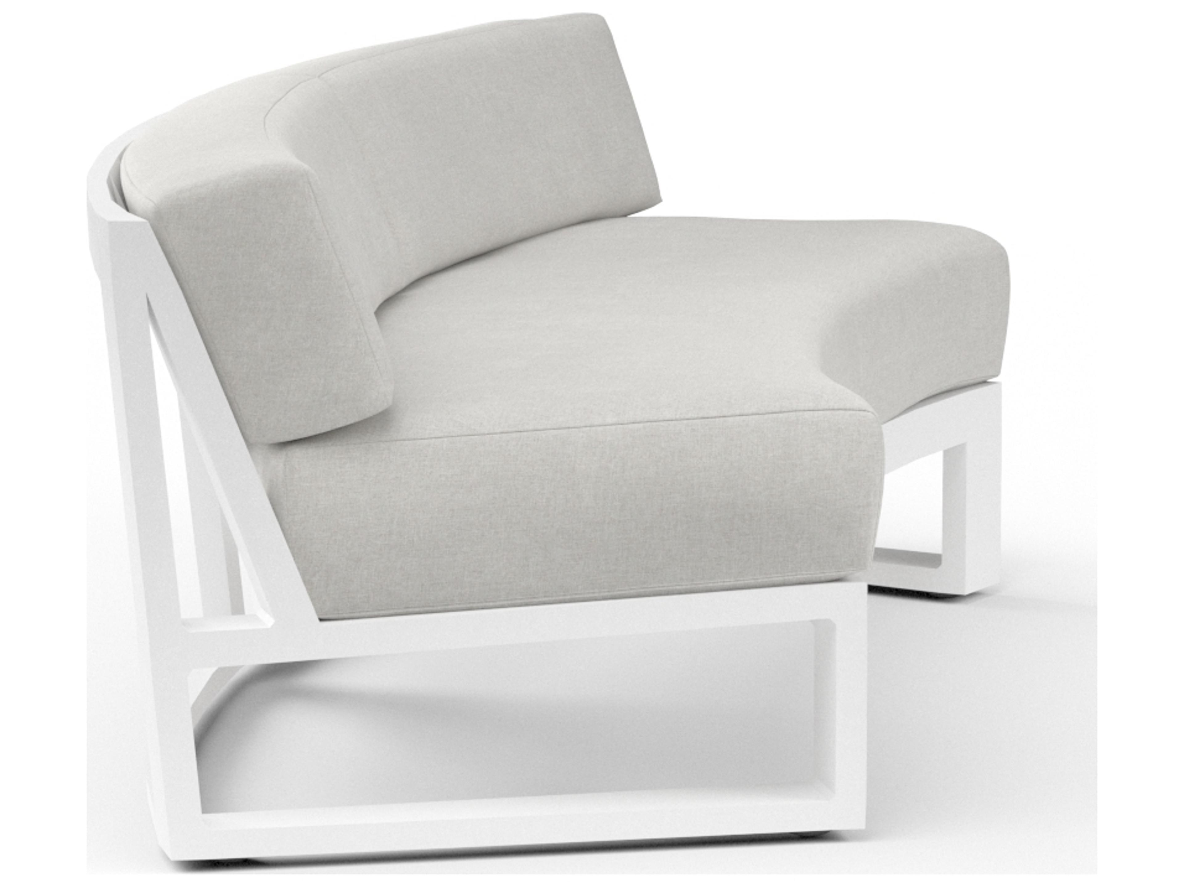 Sunset West Newport Aluminum Frost Curved Outdoor Sofa