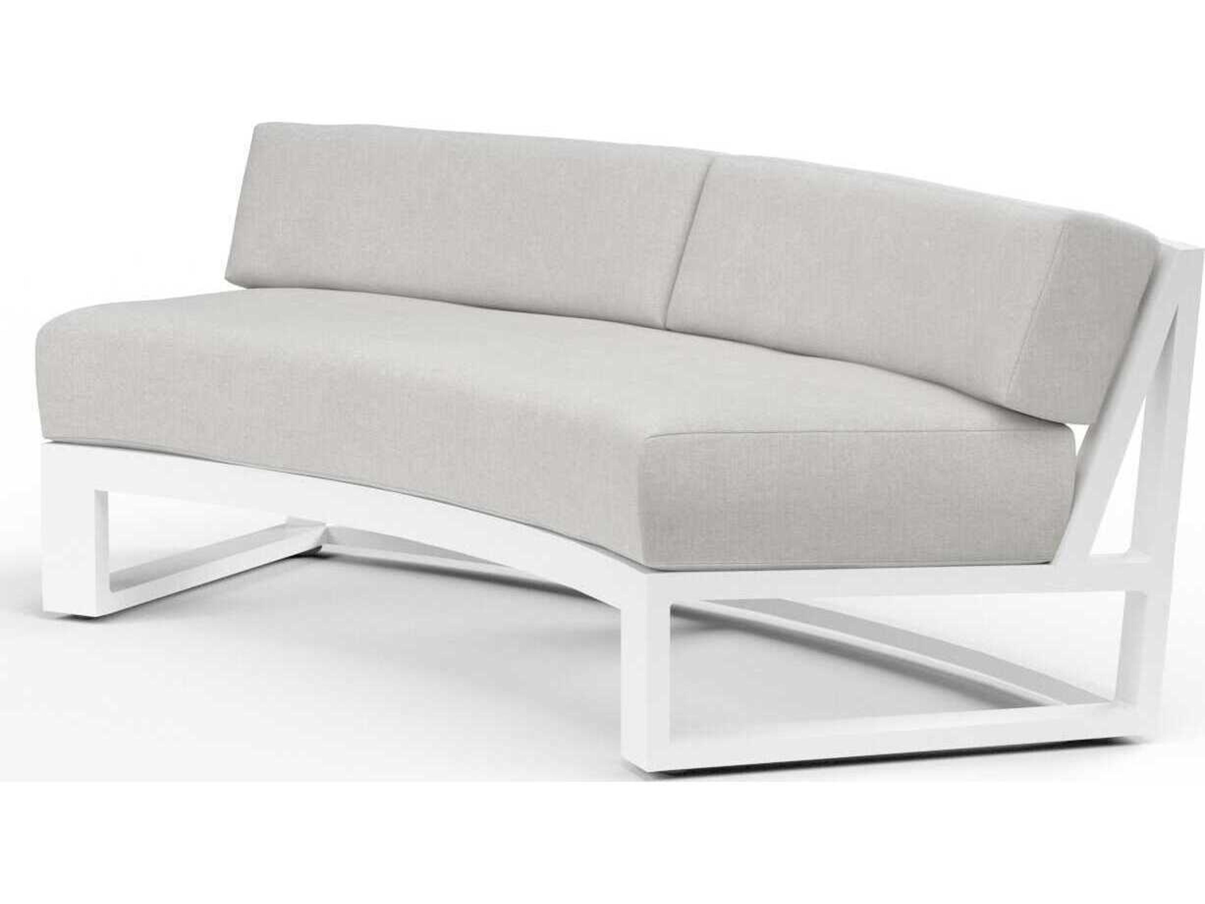 Sunset West Newport Whites creams beiges Aluminum Cushion Sofa