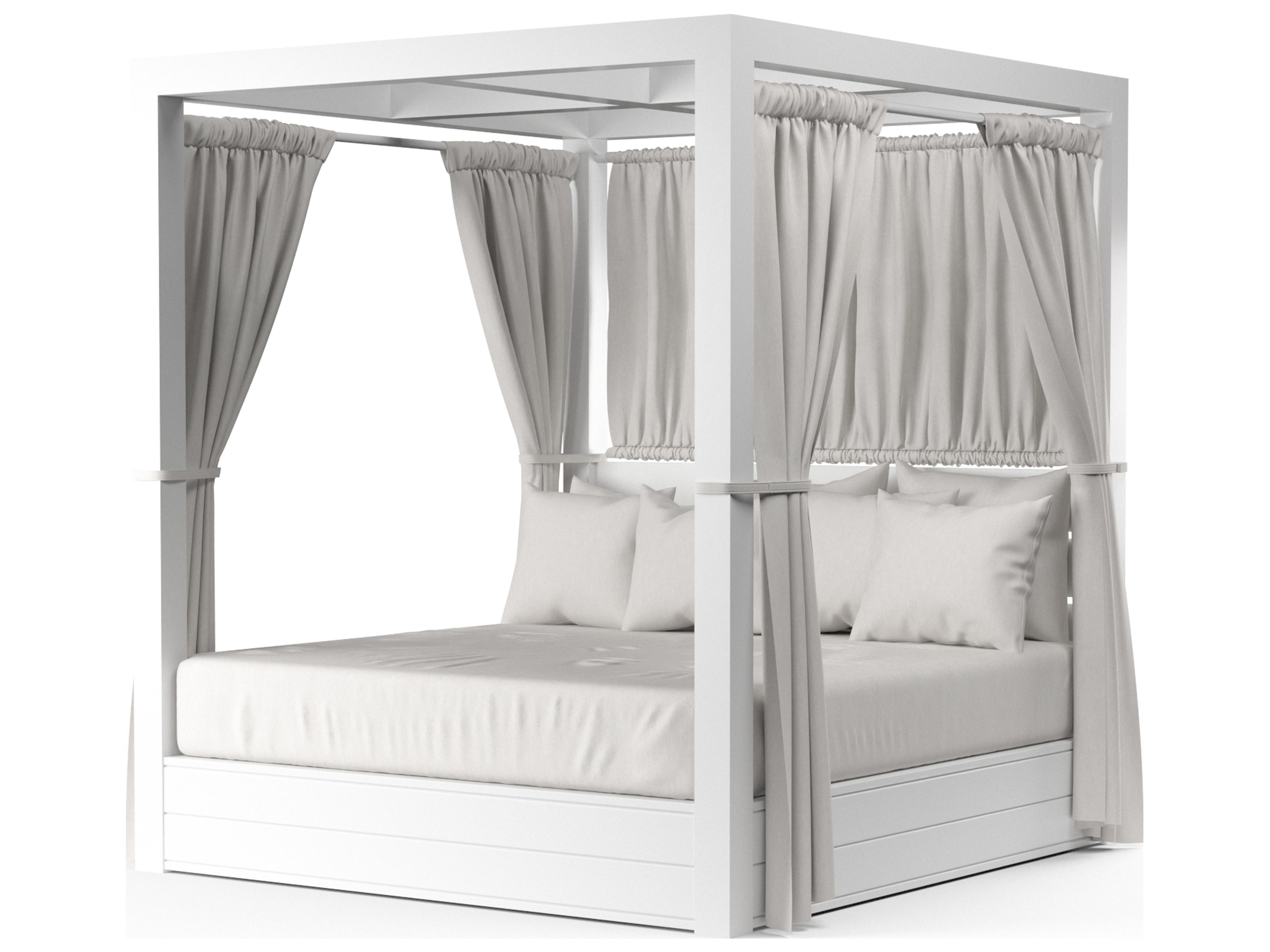 Newport Aluminum Cushion Patio Lounge Bed in Cast Silver