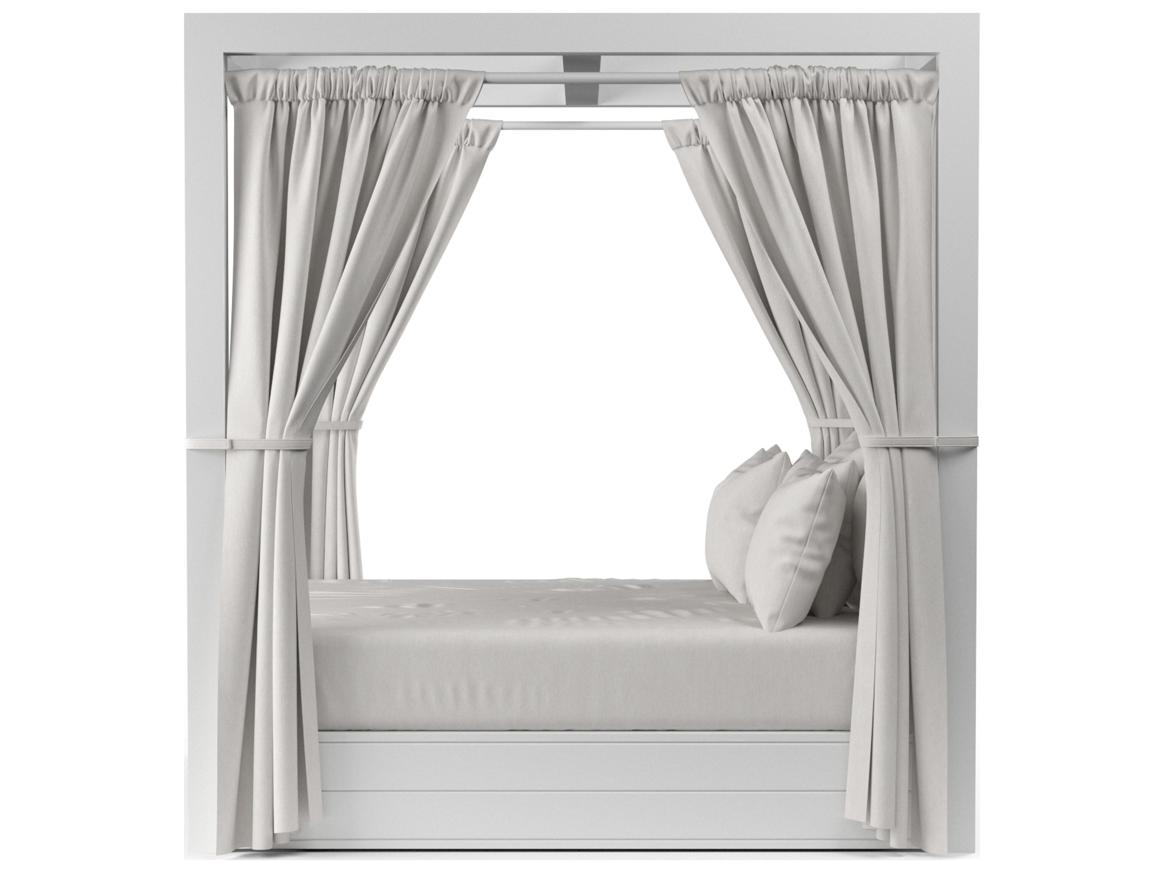 Sunset West Newport Aluminum Cushion Patio Lounge Bed in Cast Silver