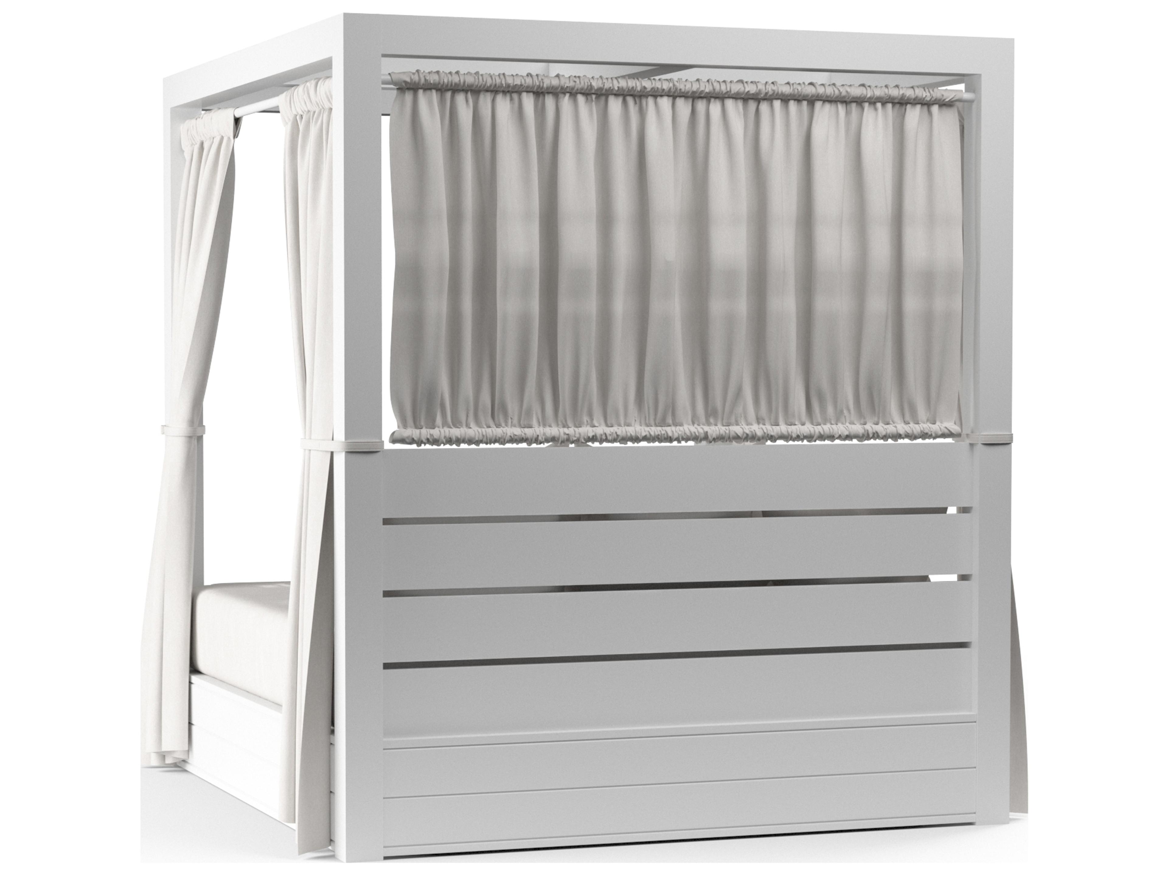 Sunset West Newport Aluminum Cushion Patio Lounge Bed in Cast Silver