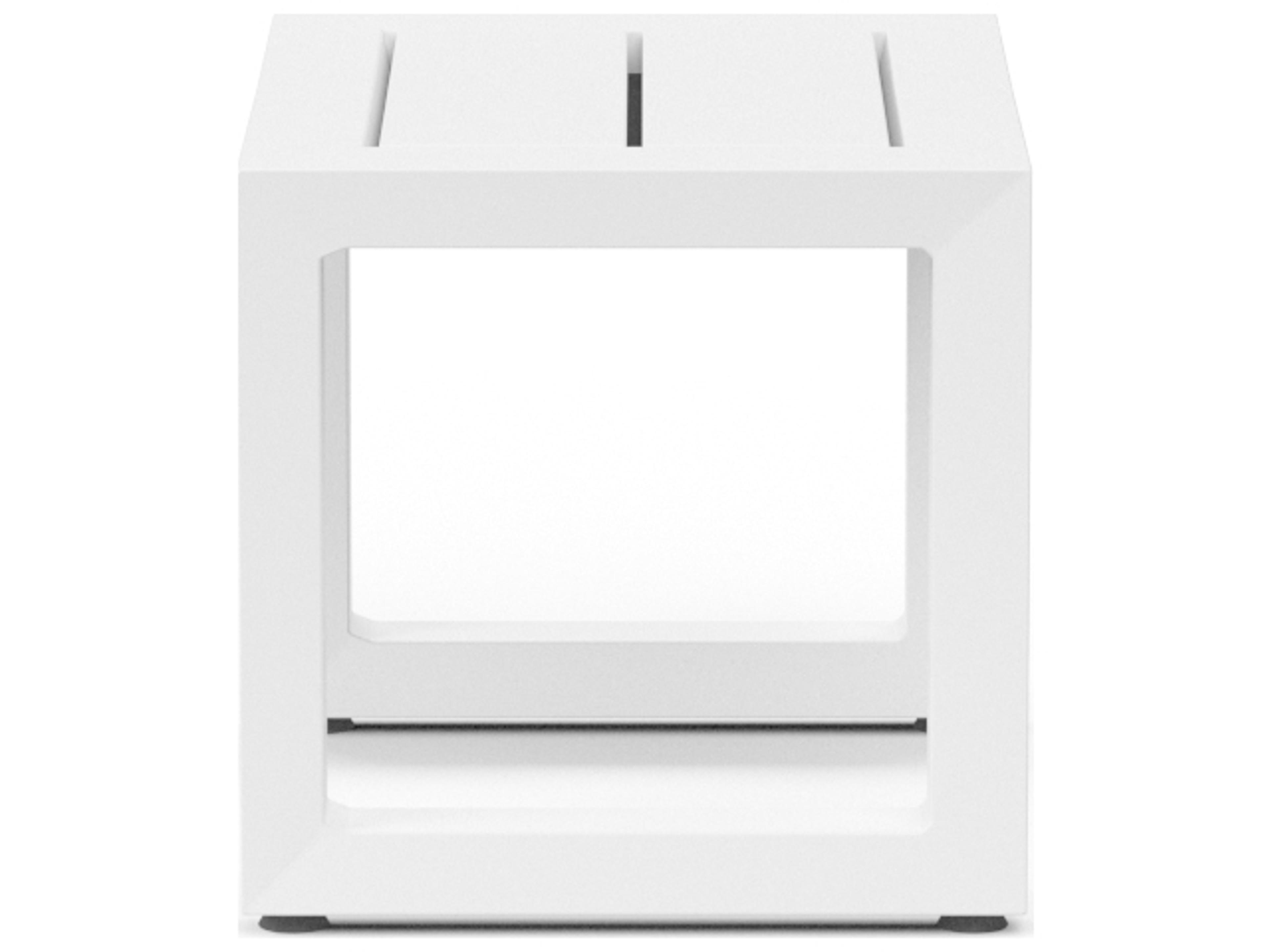 Sunset West Newport Frosted White Aluminum Square Outdoor Patio End Table