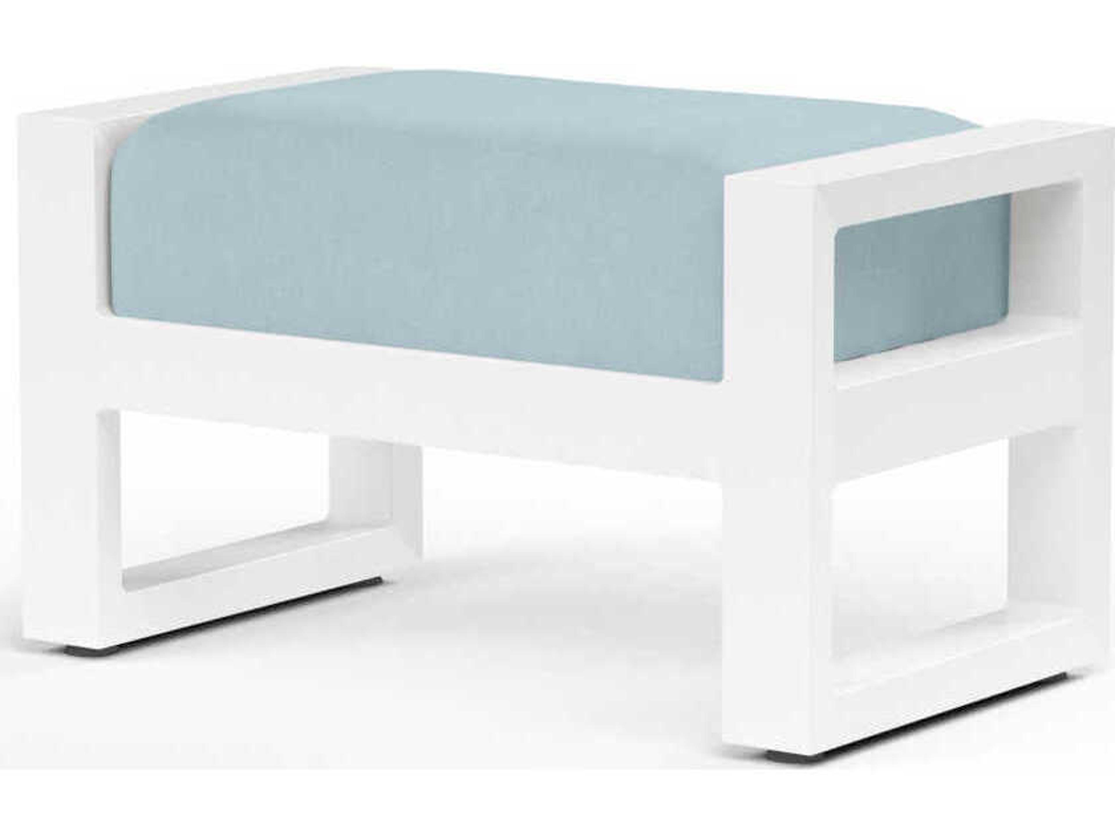 Newport Frost Aluminum Cushion Ottoman