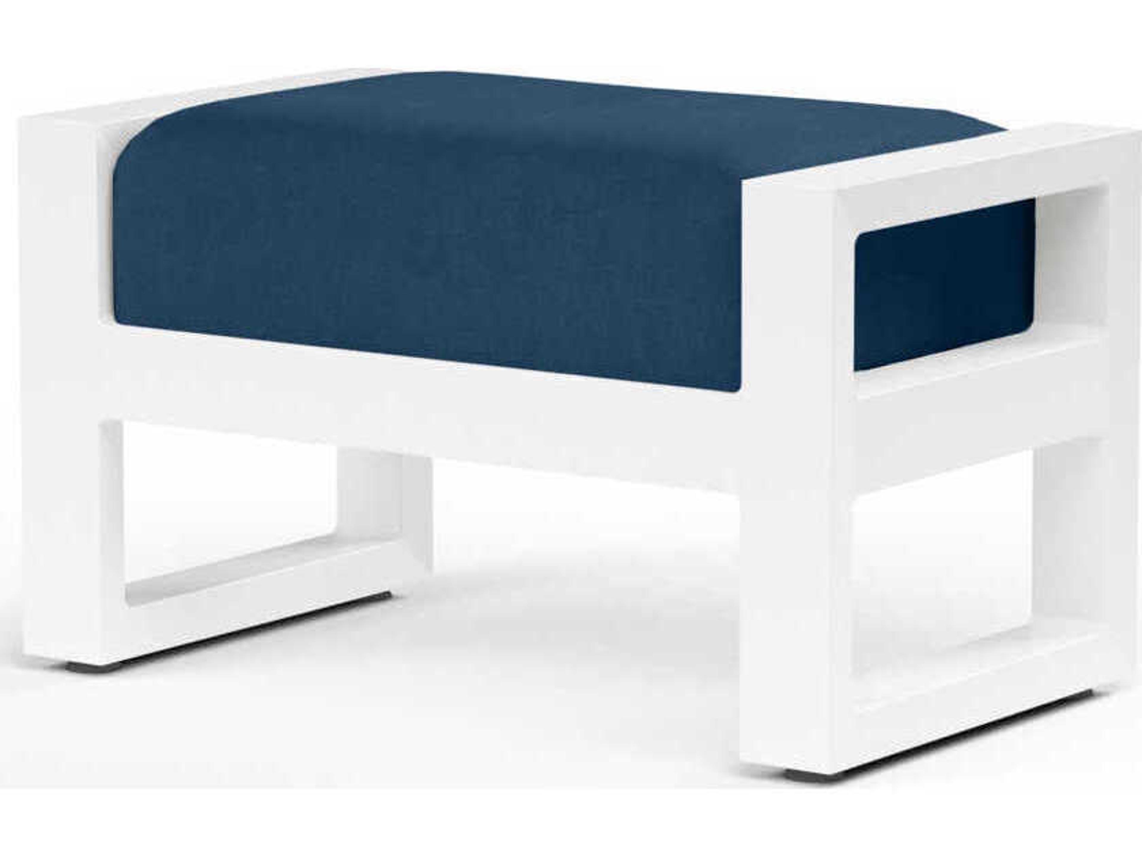 Newport Frost Aluminum Cushion Ottoman
