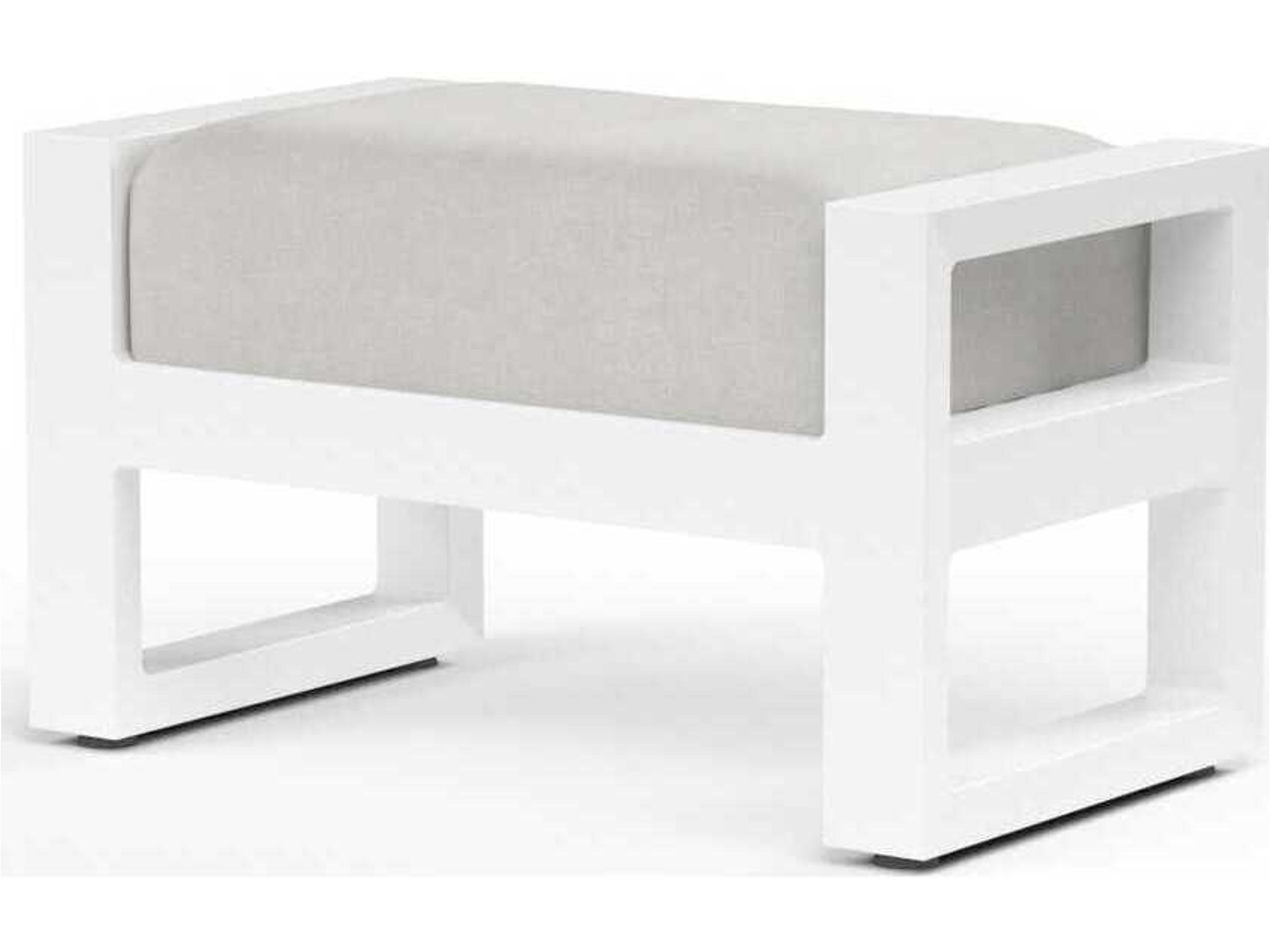 Newport Whites creams beiges Aluminum Cushion Ottoman