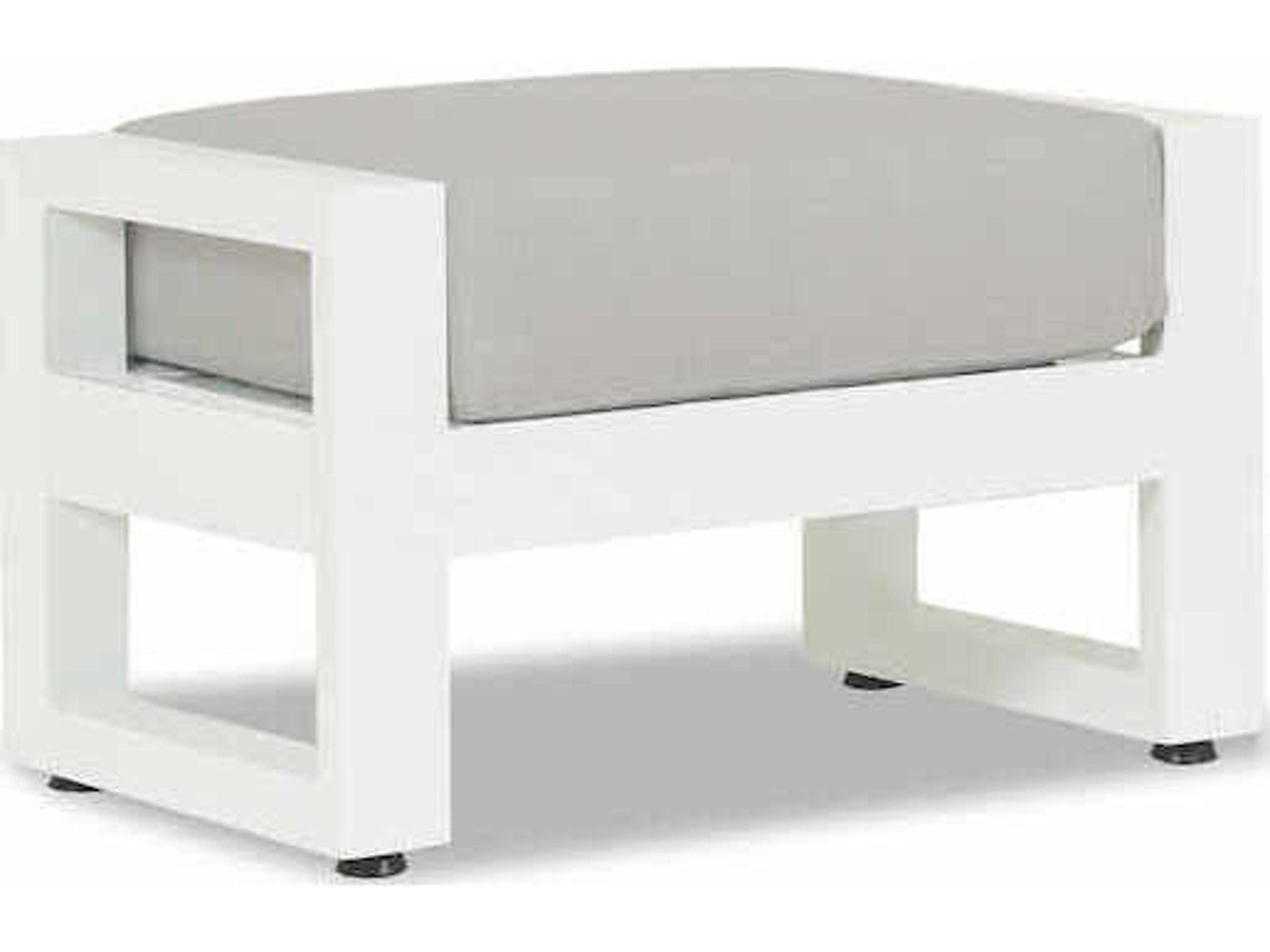 Sunset West Newport Whites creams beiges Aluminum Cushion Ottoman