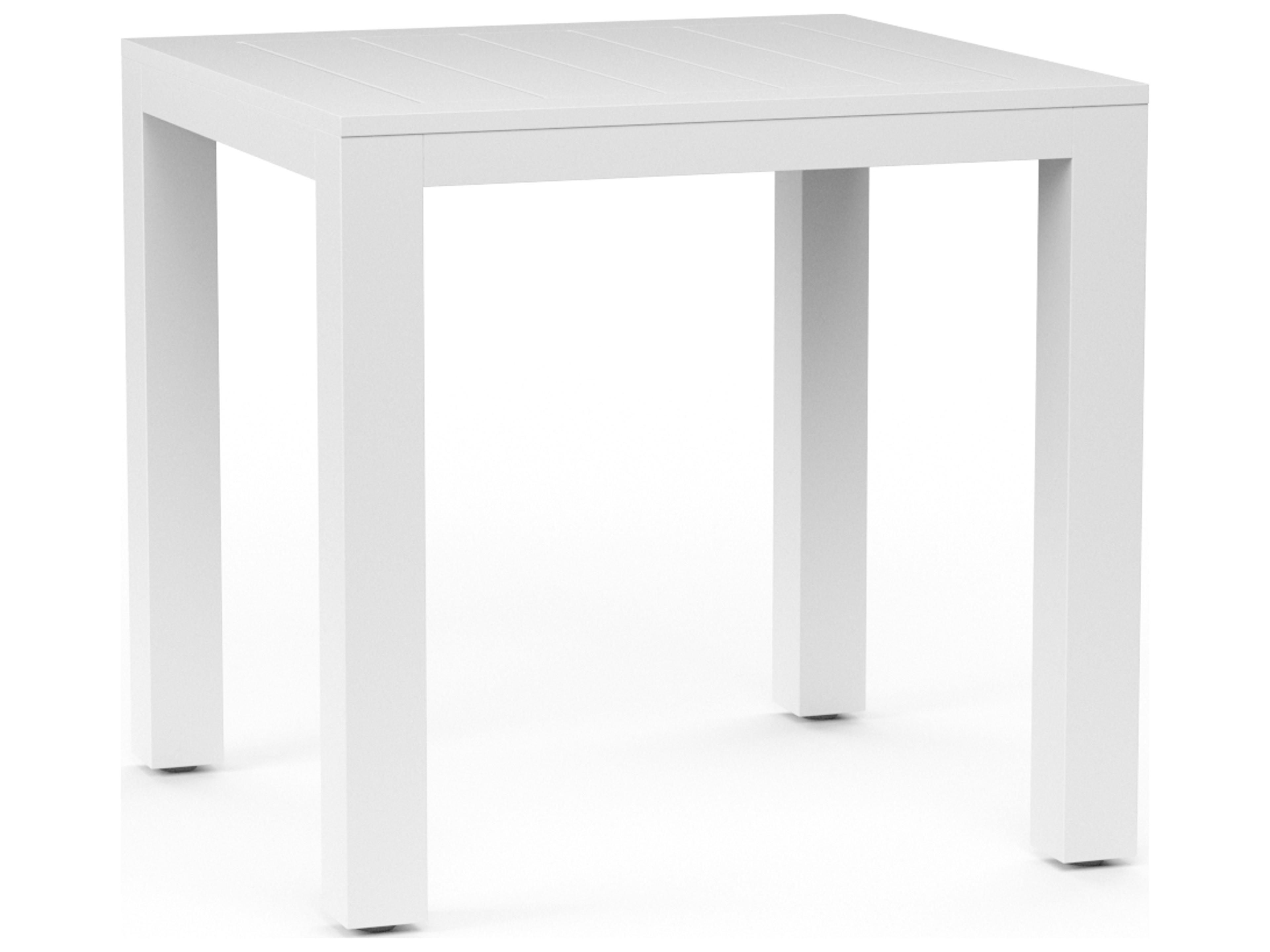 Sunset West Newport Frosted White Aluminum Square Patio Counter Table