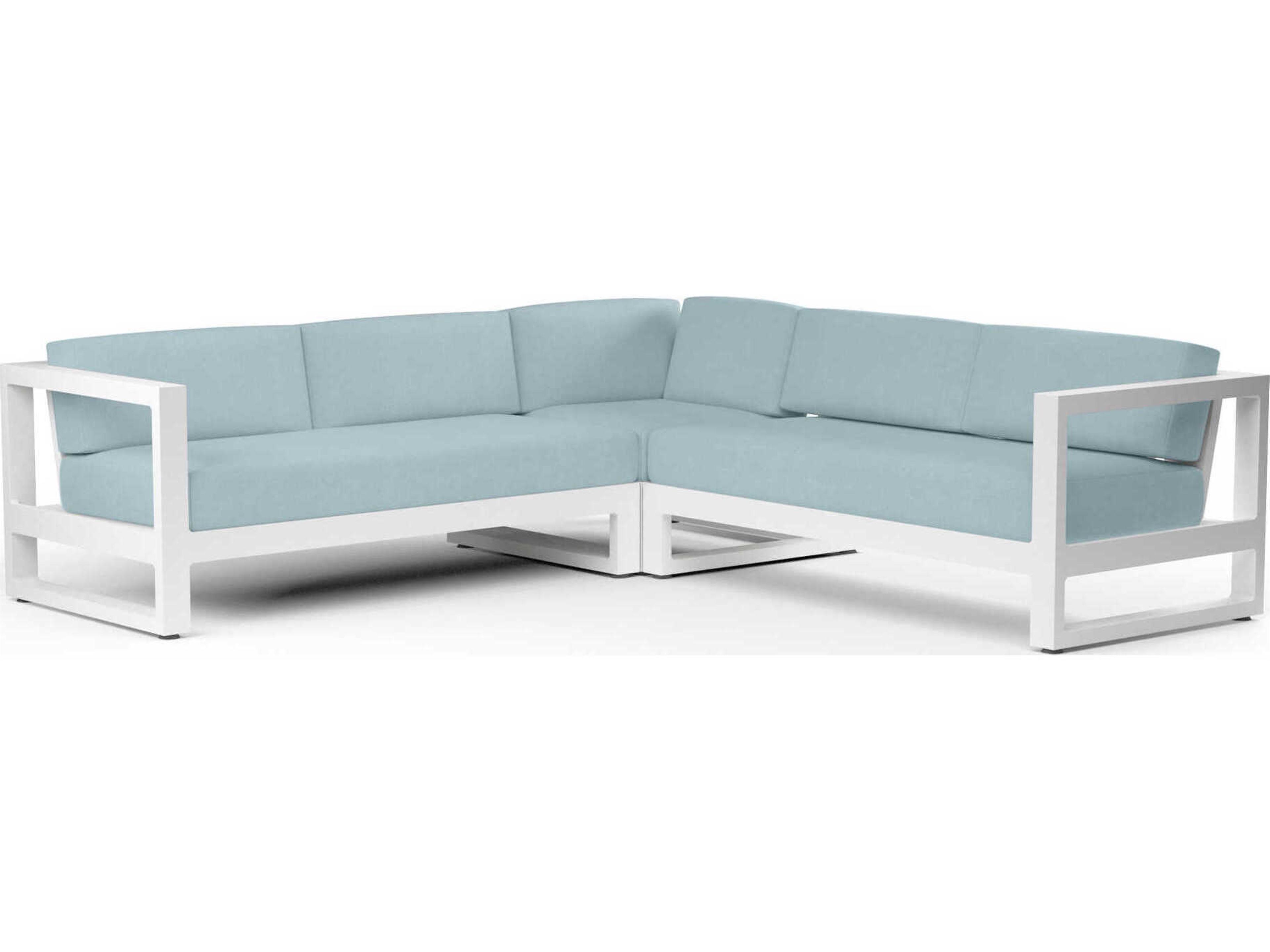 Newport Frost Aluminum Cushion Sofa