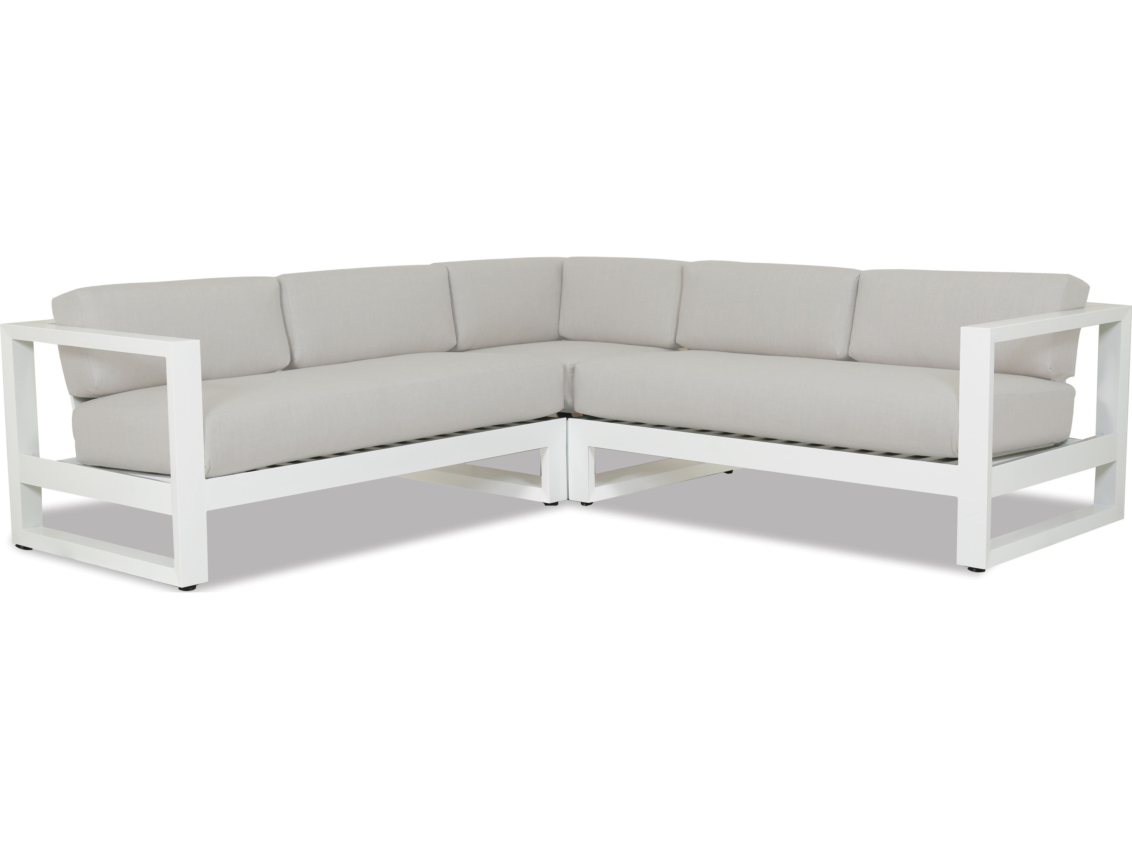Newport- As Pictured Frosted White Aluminum Cushion Lounge Set