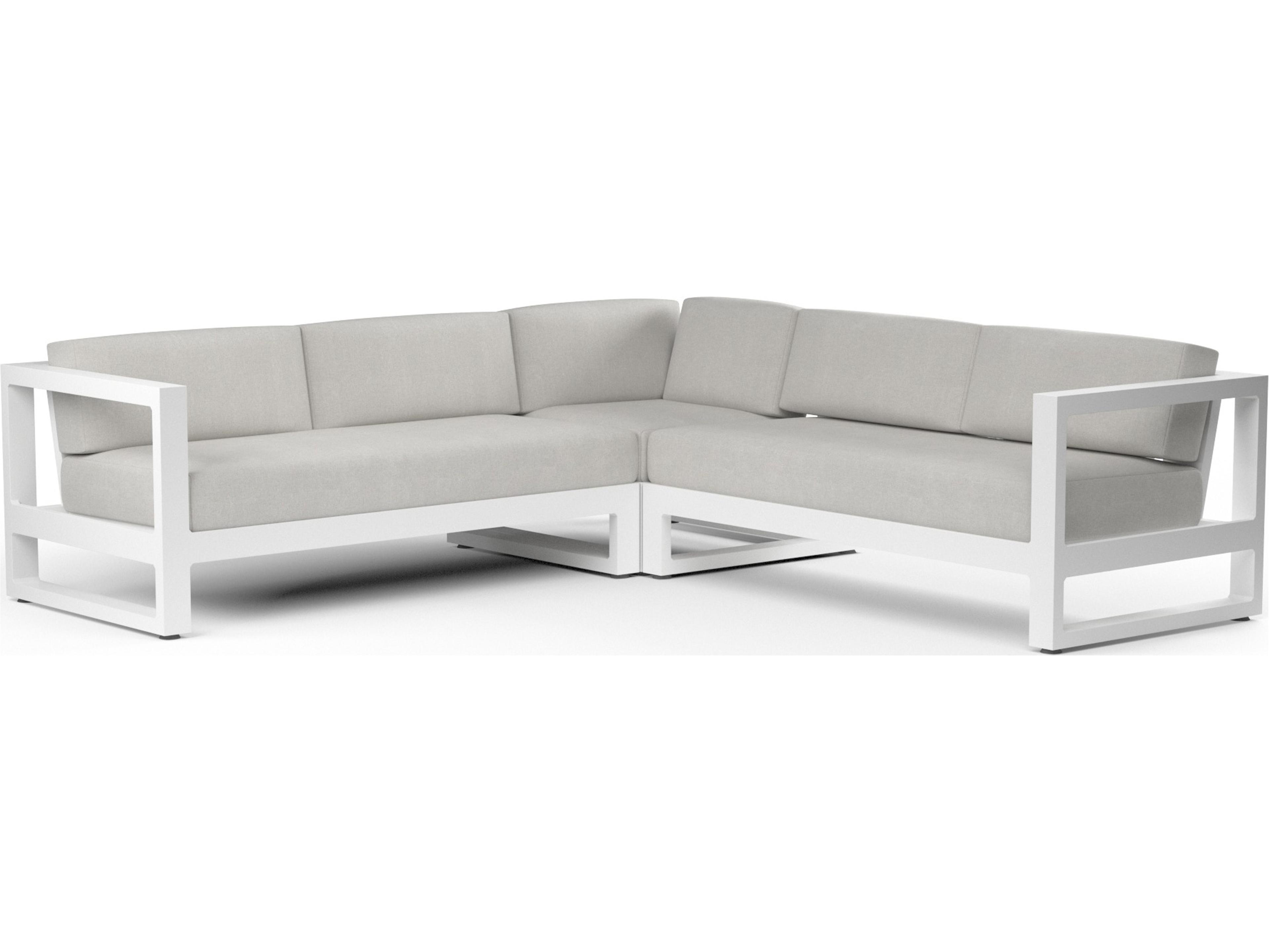 Sunset West Newport- As Pictured Frosted White Aluminum Cushion Lounge Set
