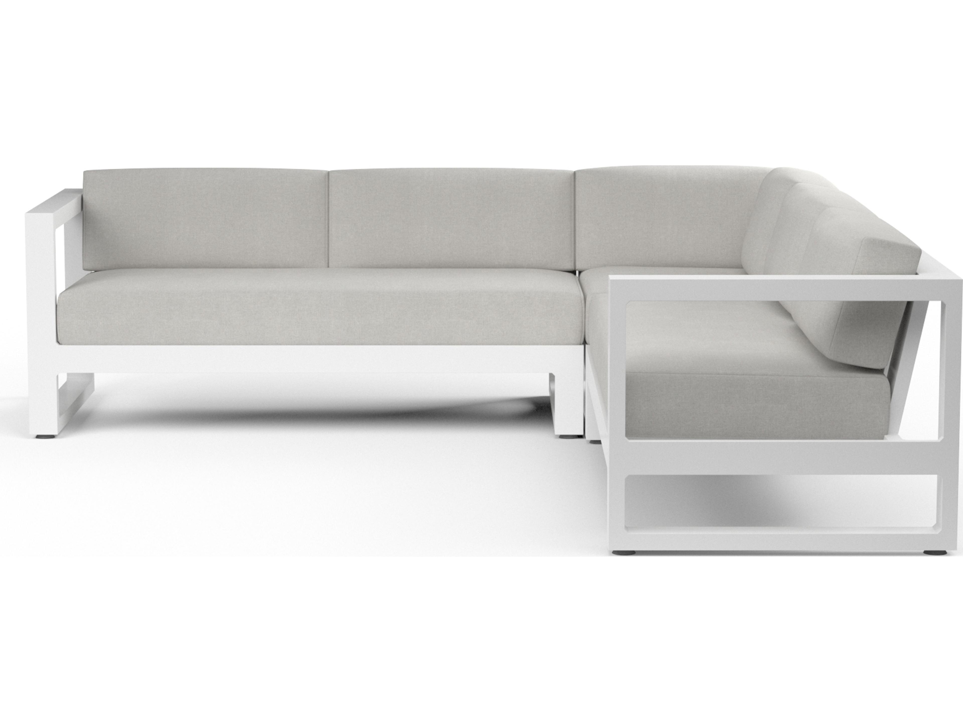 Sunset West Newport- As Pictured Frosted White Aluminum Cushion Lounge Set