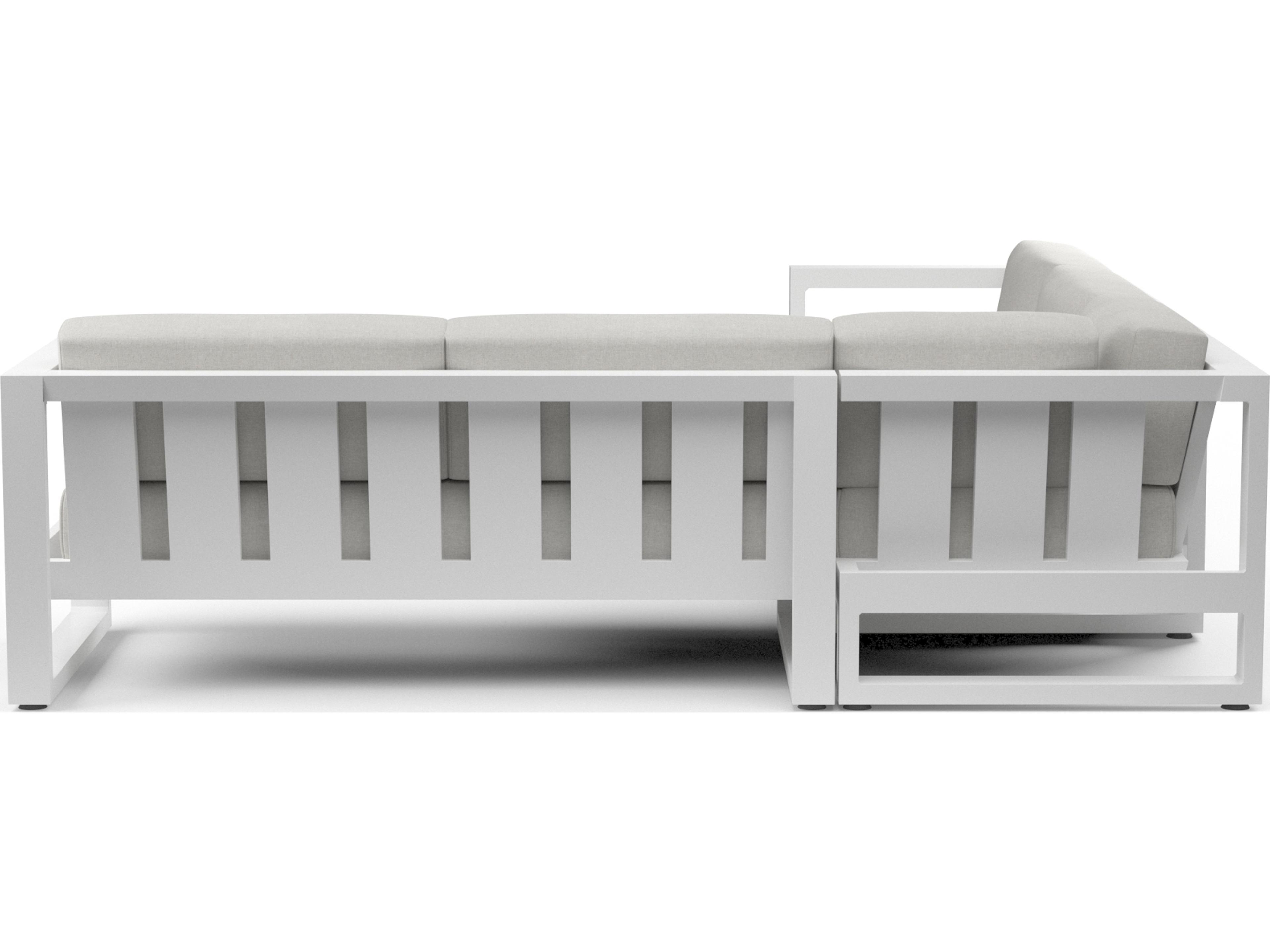 Sunset West Newport- As Pictured Frosted White Aluminum Cushion Lounge Set