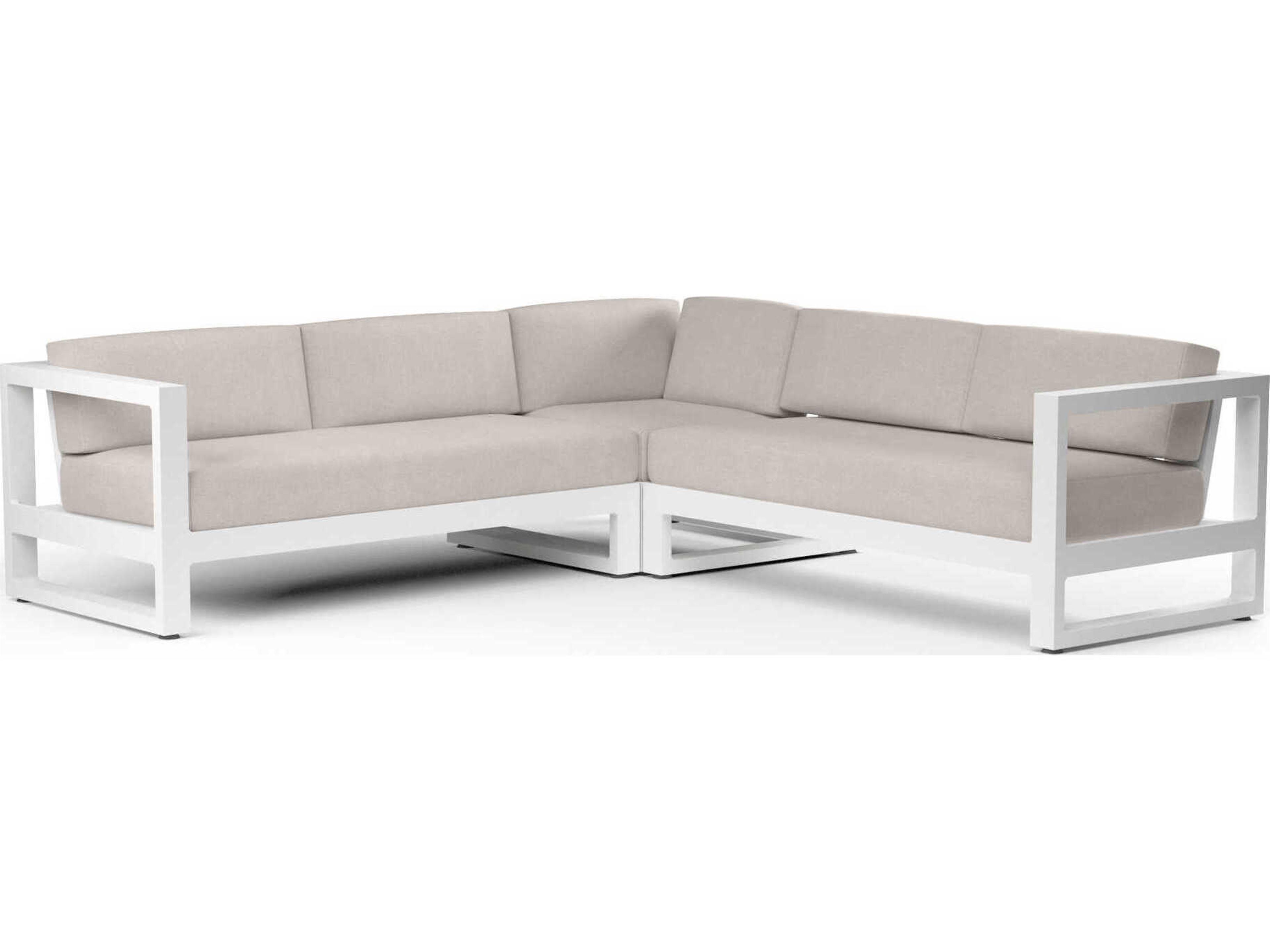 Newport Frost Aluminum Cushion Sofa