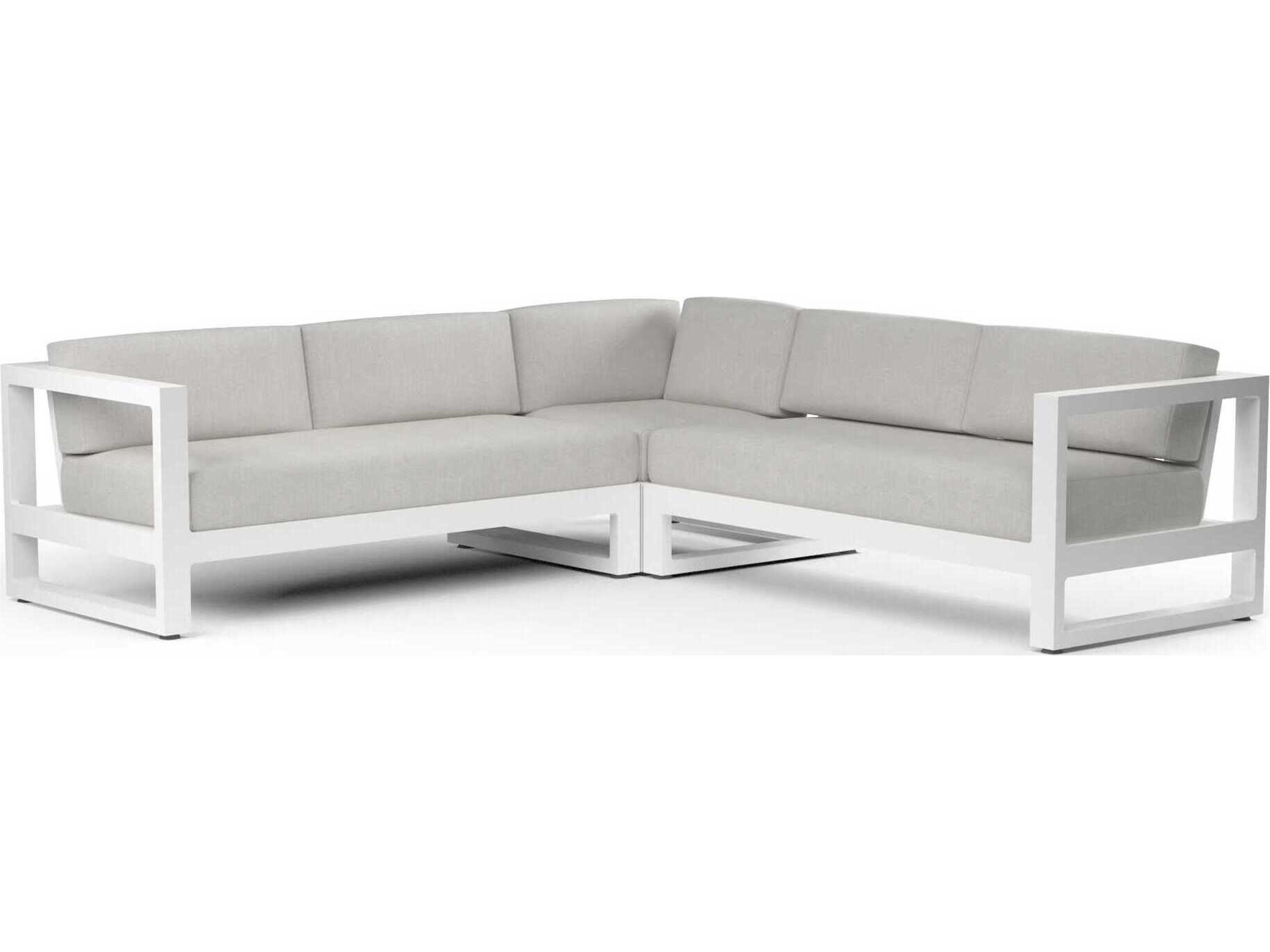 Newport Frost Aluminum Cushion Sofa