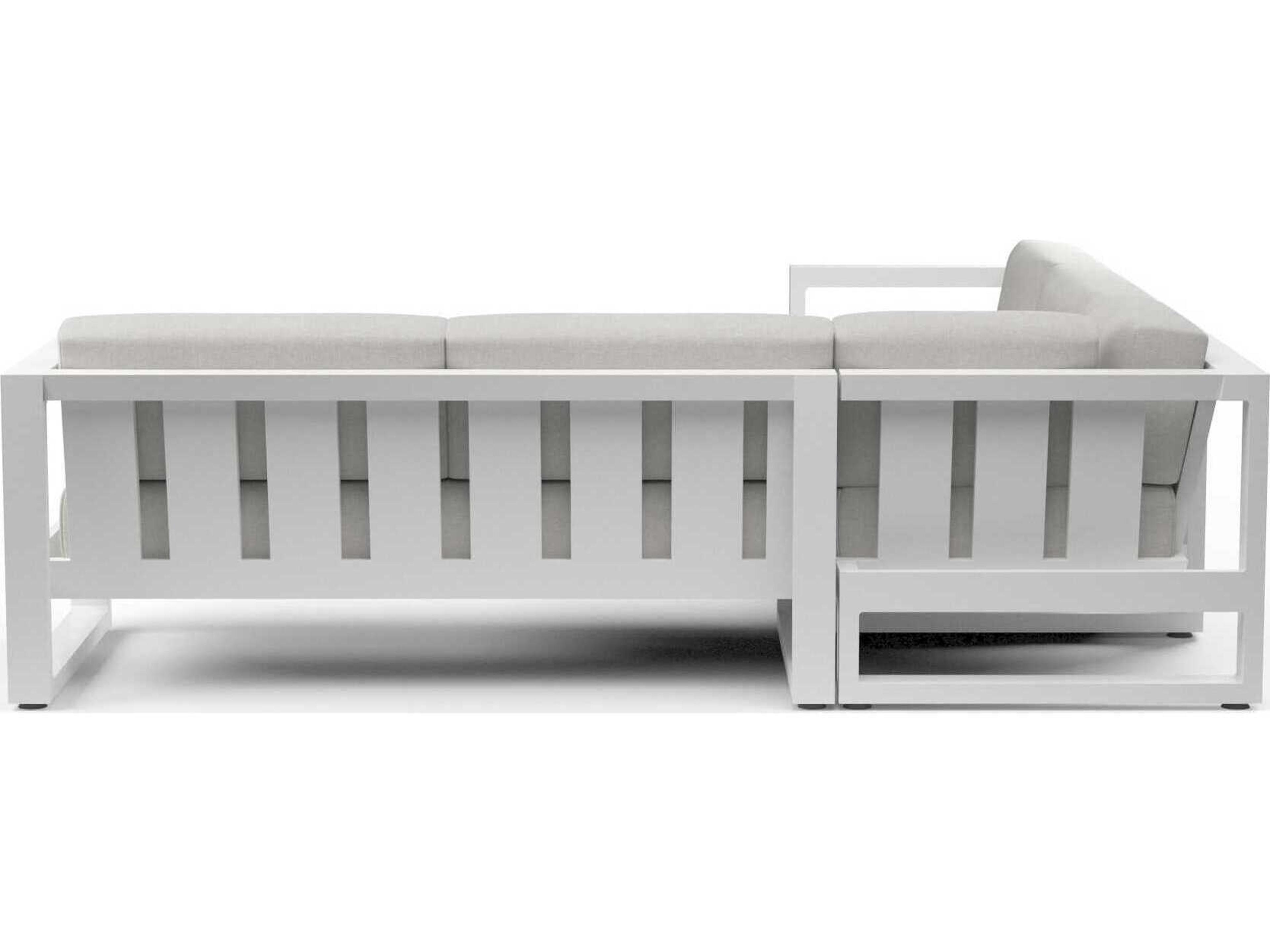 Sunset West Newport Frost Aluminum Cushion Sofa