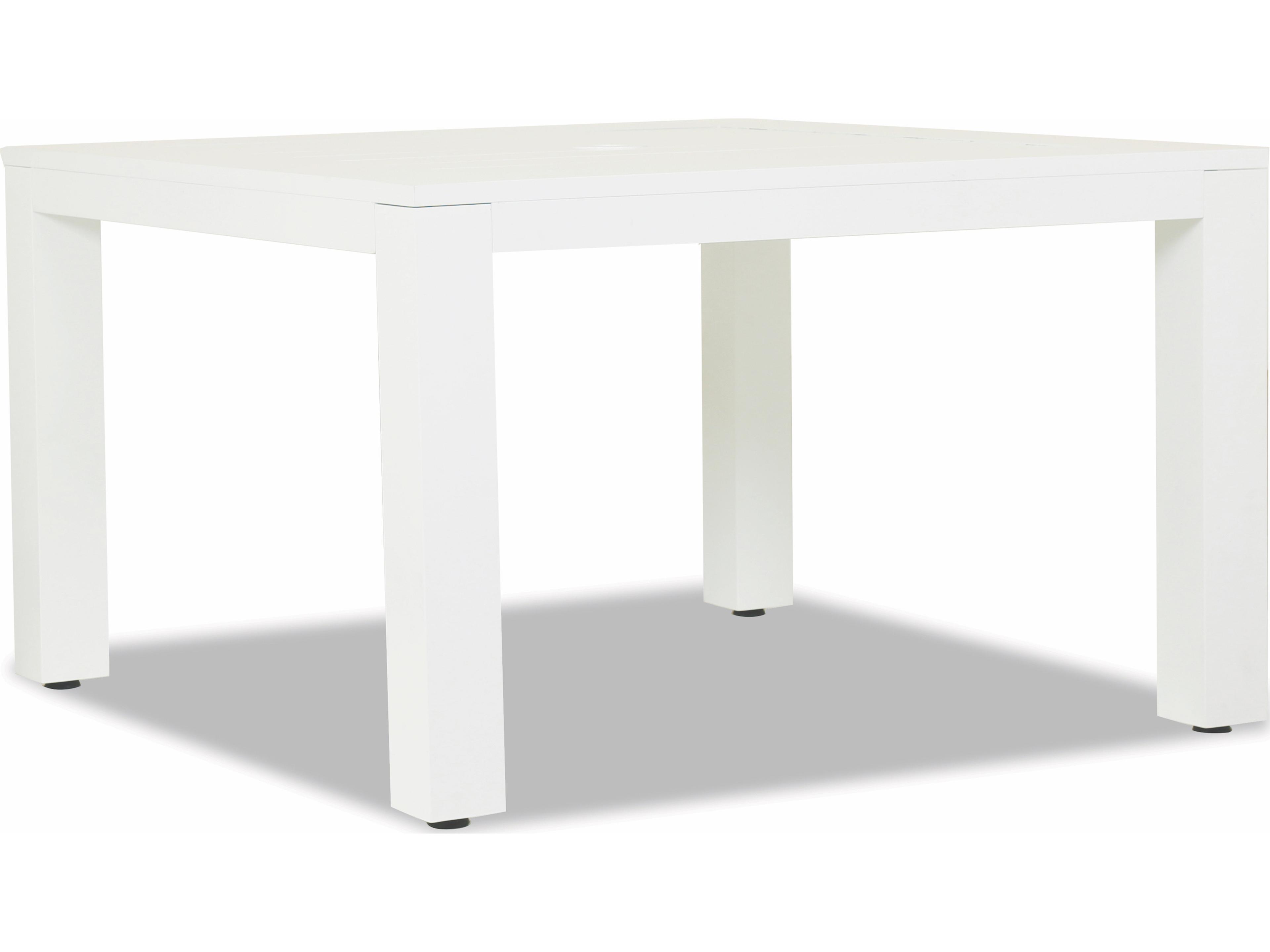 Newport Frosted White Aluminum Square Outdoor Patio Dining Table