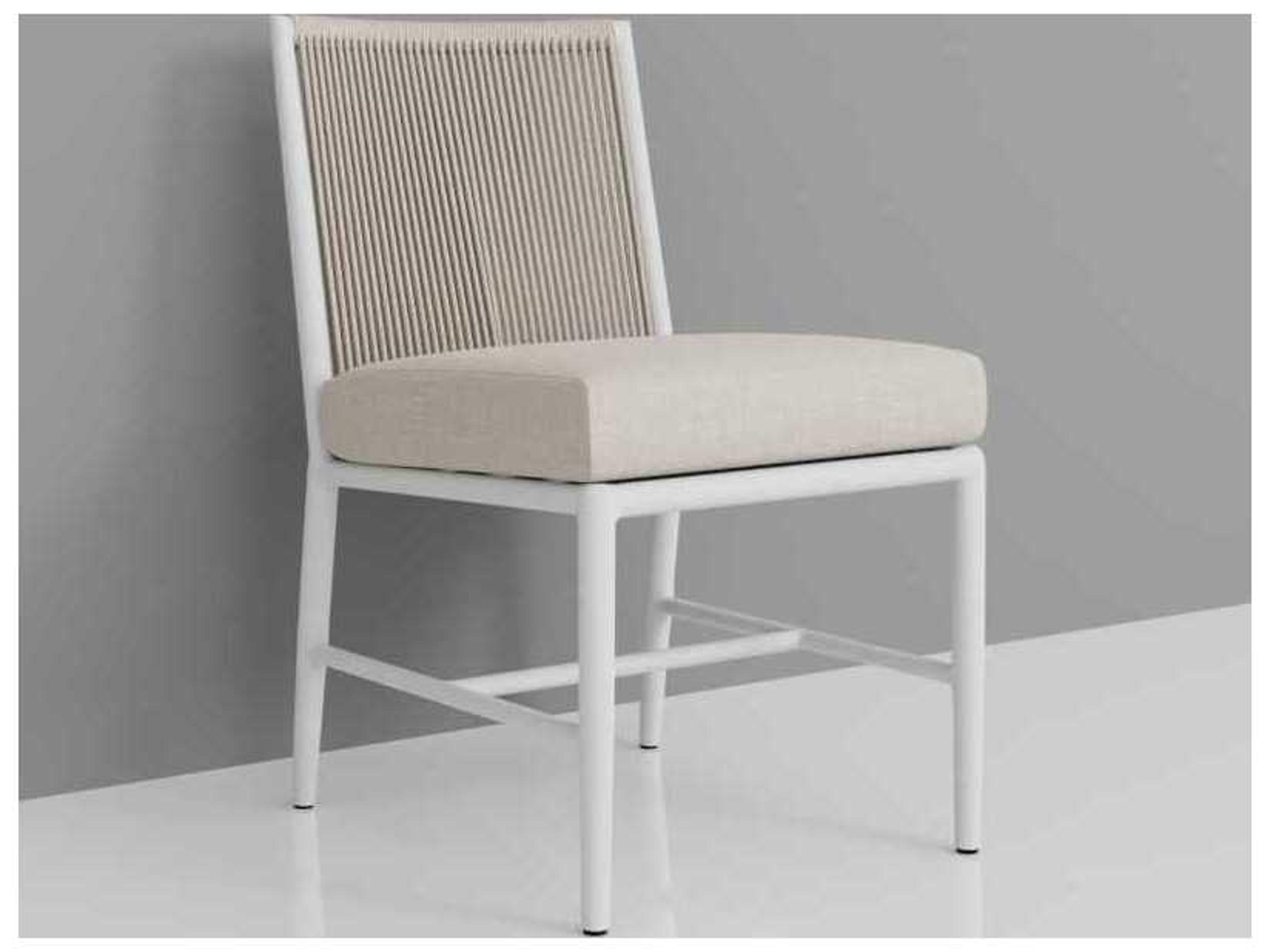 Sunset West Sabbia White Aluminum Cushion Dining Chair