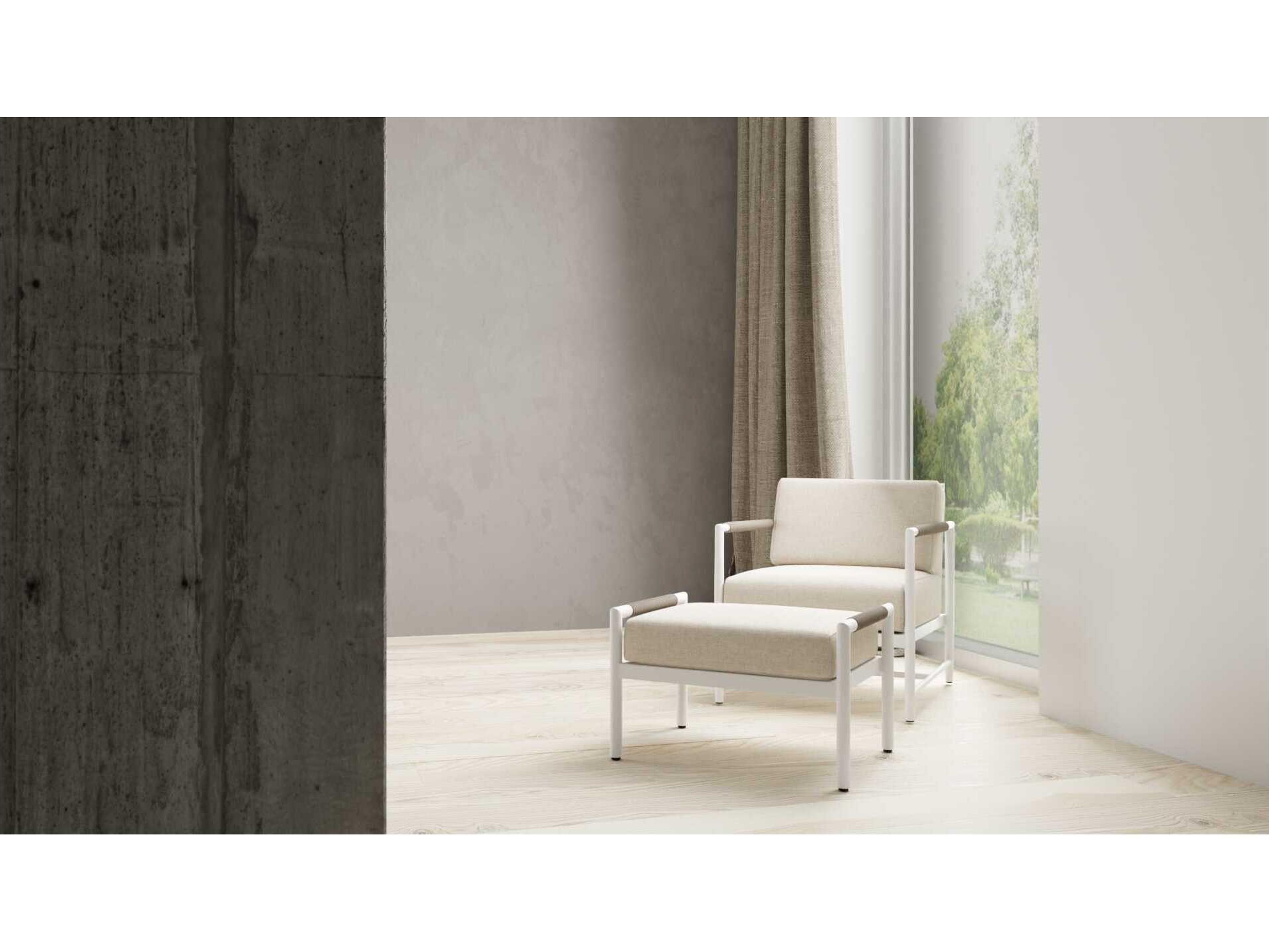 Sunset West Sabbia White Aluminum Cushion Lounge Chair