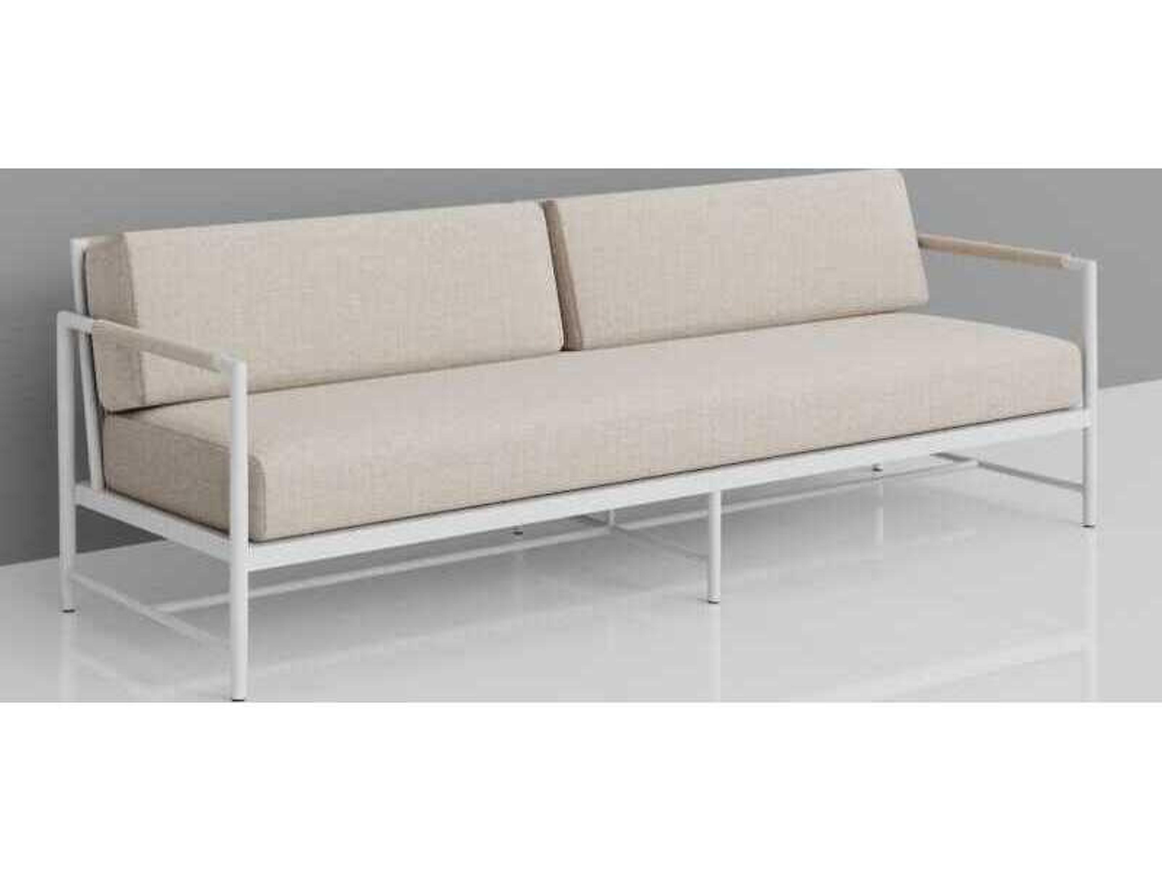 Sunset West Sabbia White Aluminum Cushion Sofa