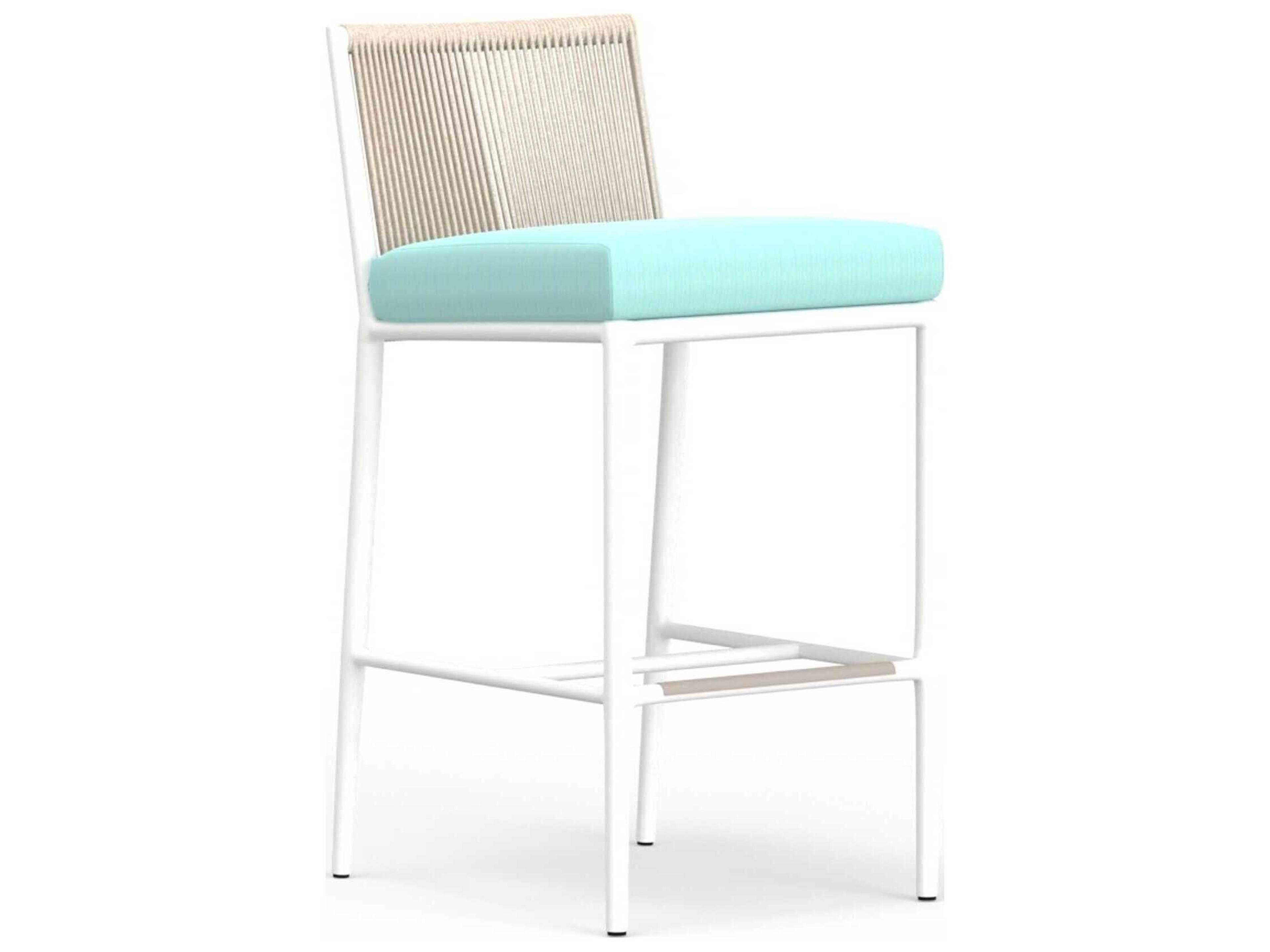 Sabbia White Aluminum Cushion Bar Stool