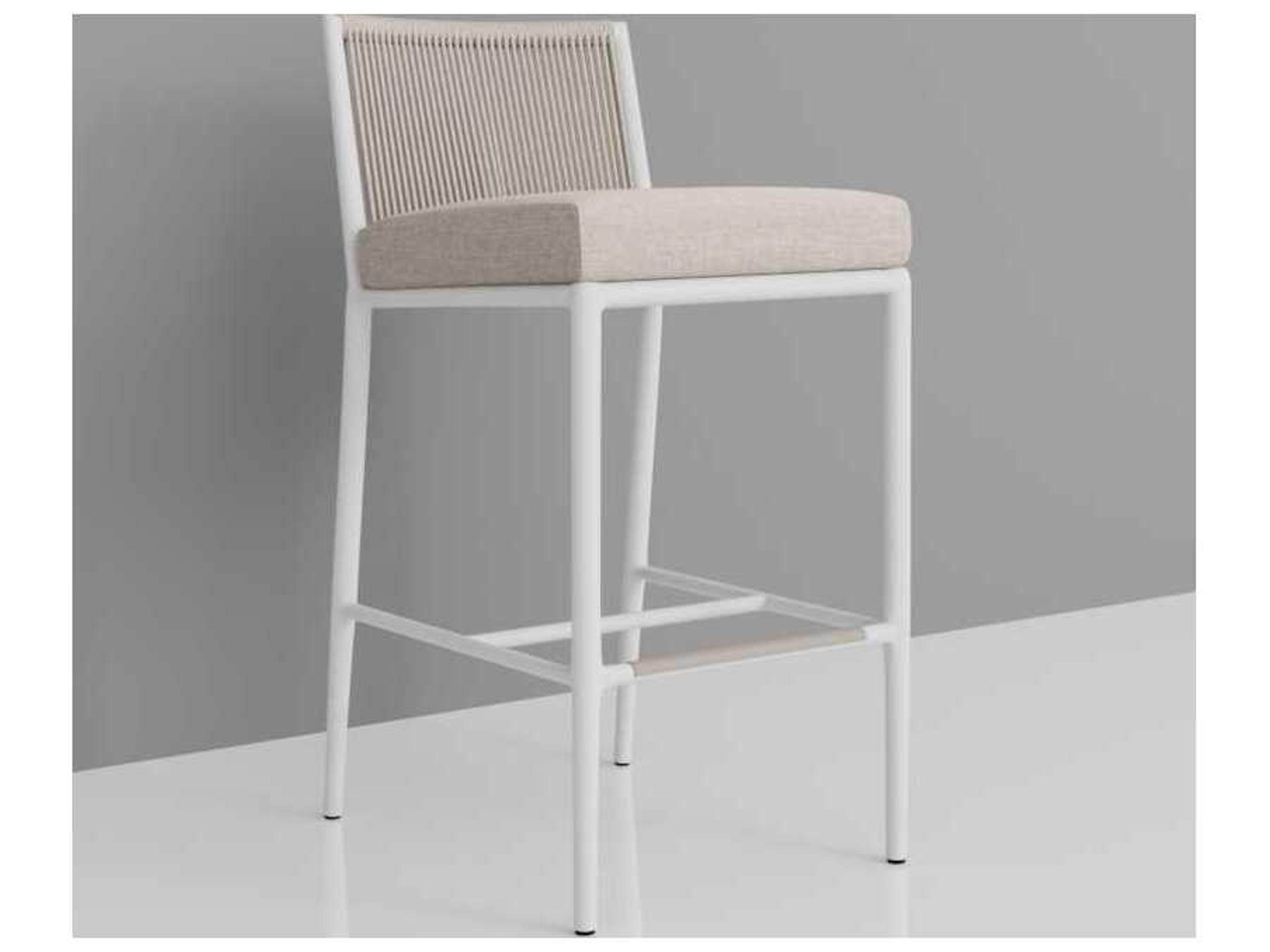 Sunset West Sabbia White Aluminum Cushion Counter Stool