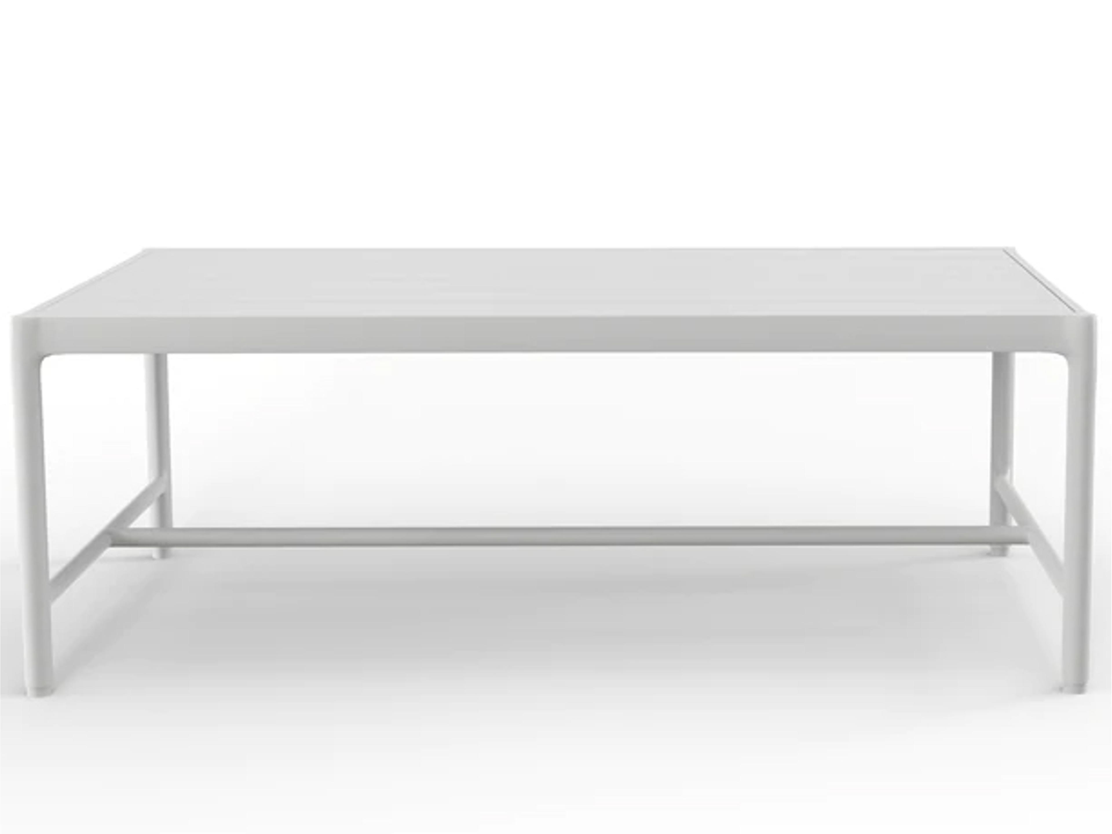 Sabbia Aluminum Stain White Rectangular Outdoor Coffee Table