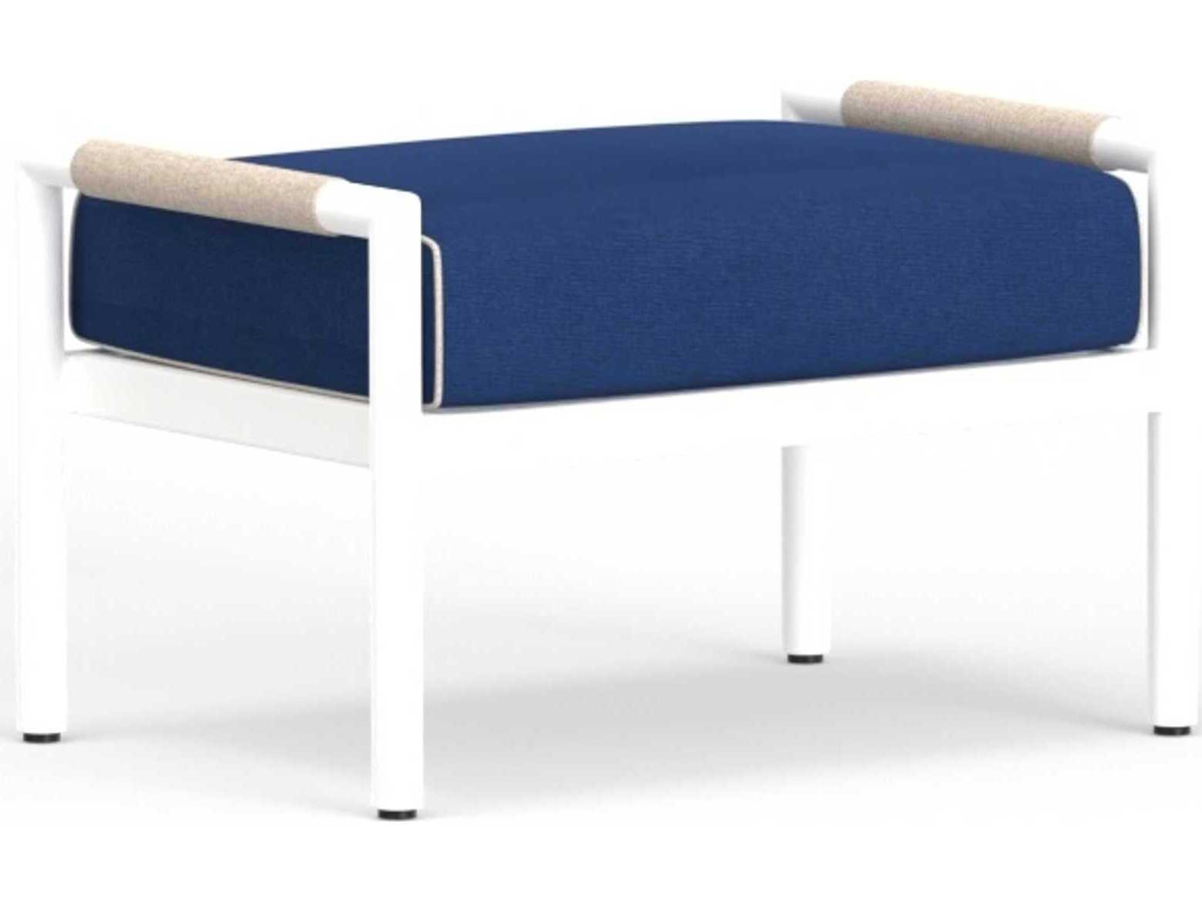Sabbia White Aluminum Cushion Ottoman