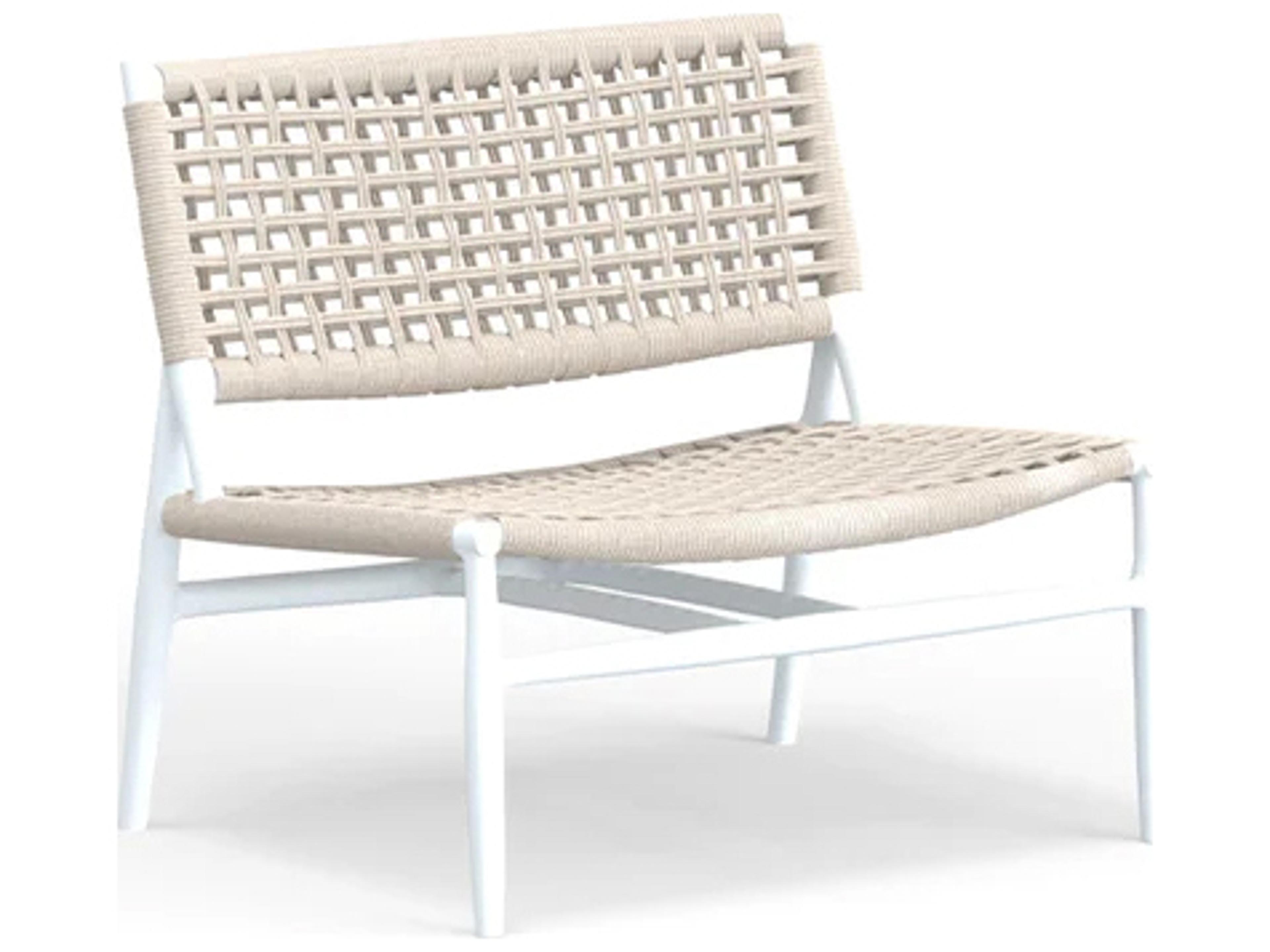Bahia Rope Aluminum Frost Accent Chair in Sand