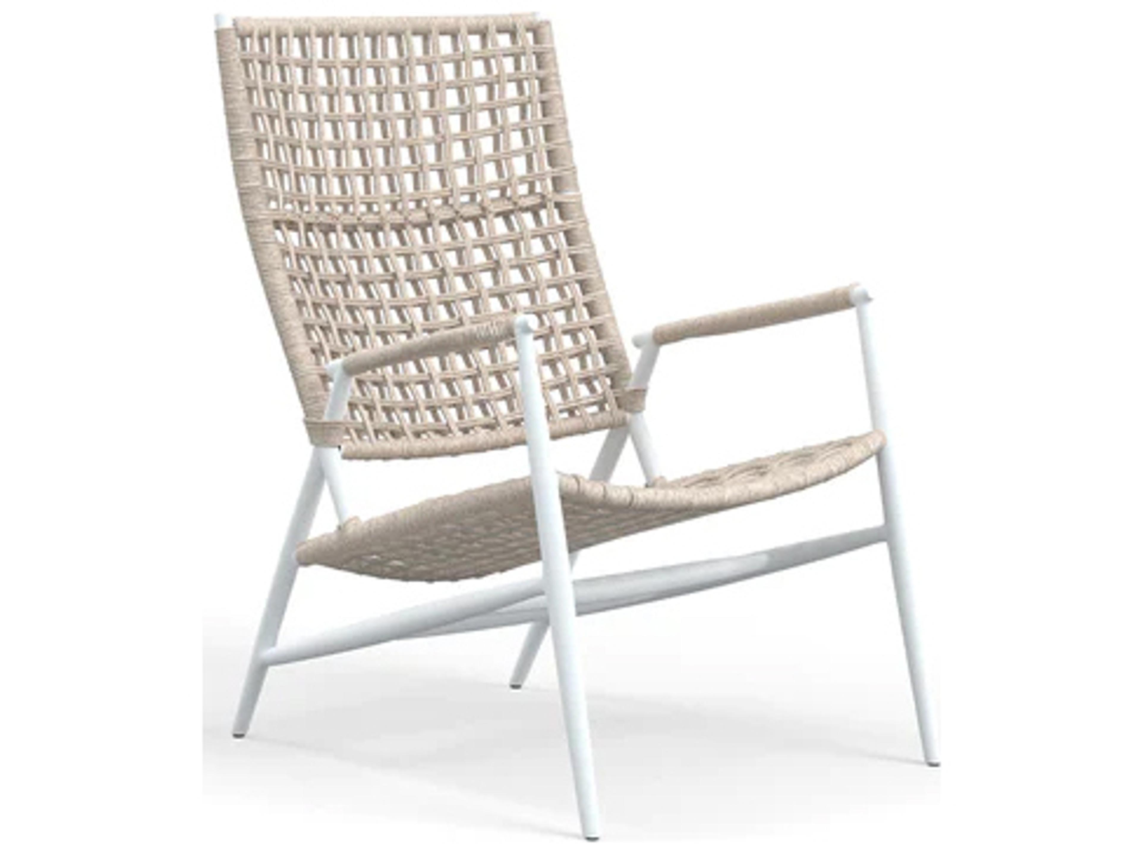 Bahia Rope Aluminum Frost Highback Chair in Sand