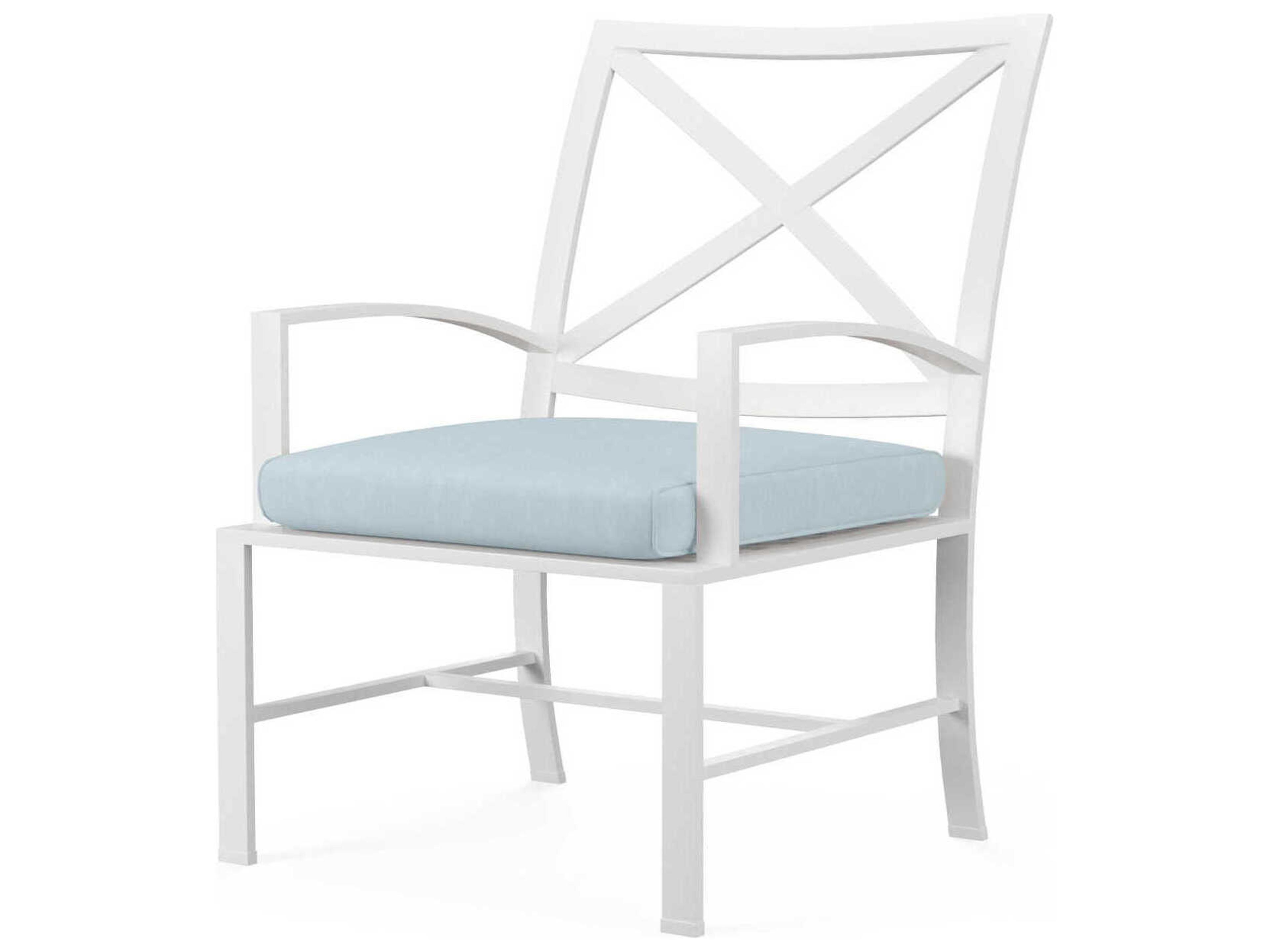 Bristol White Aluminum Cushion Dining Chair