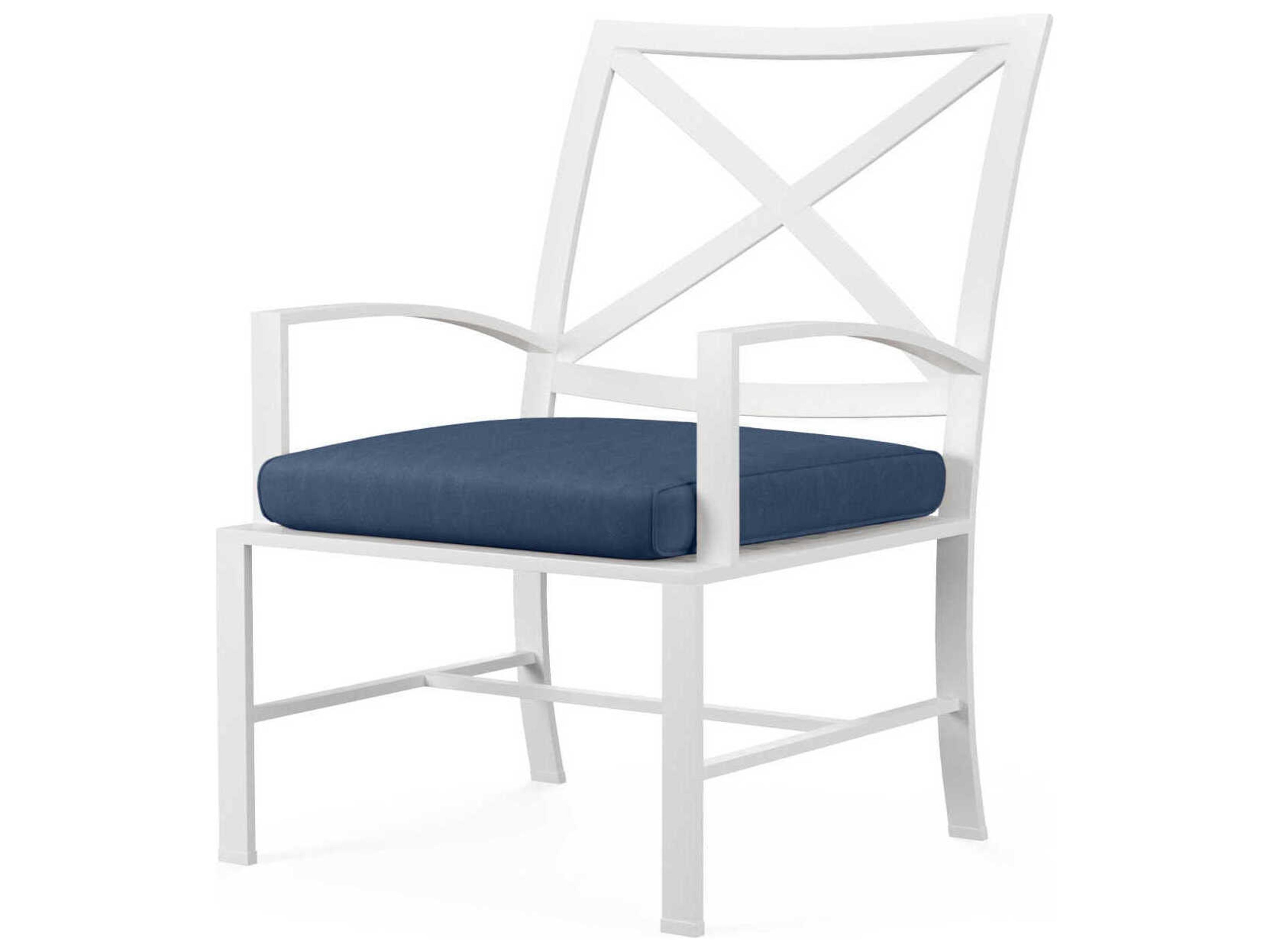 Bristol White Aluminum Cushion Dining Chair