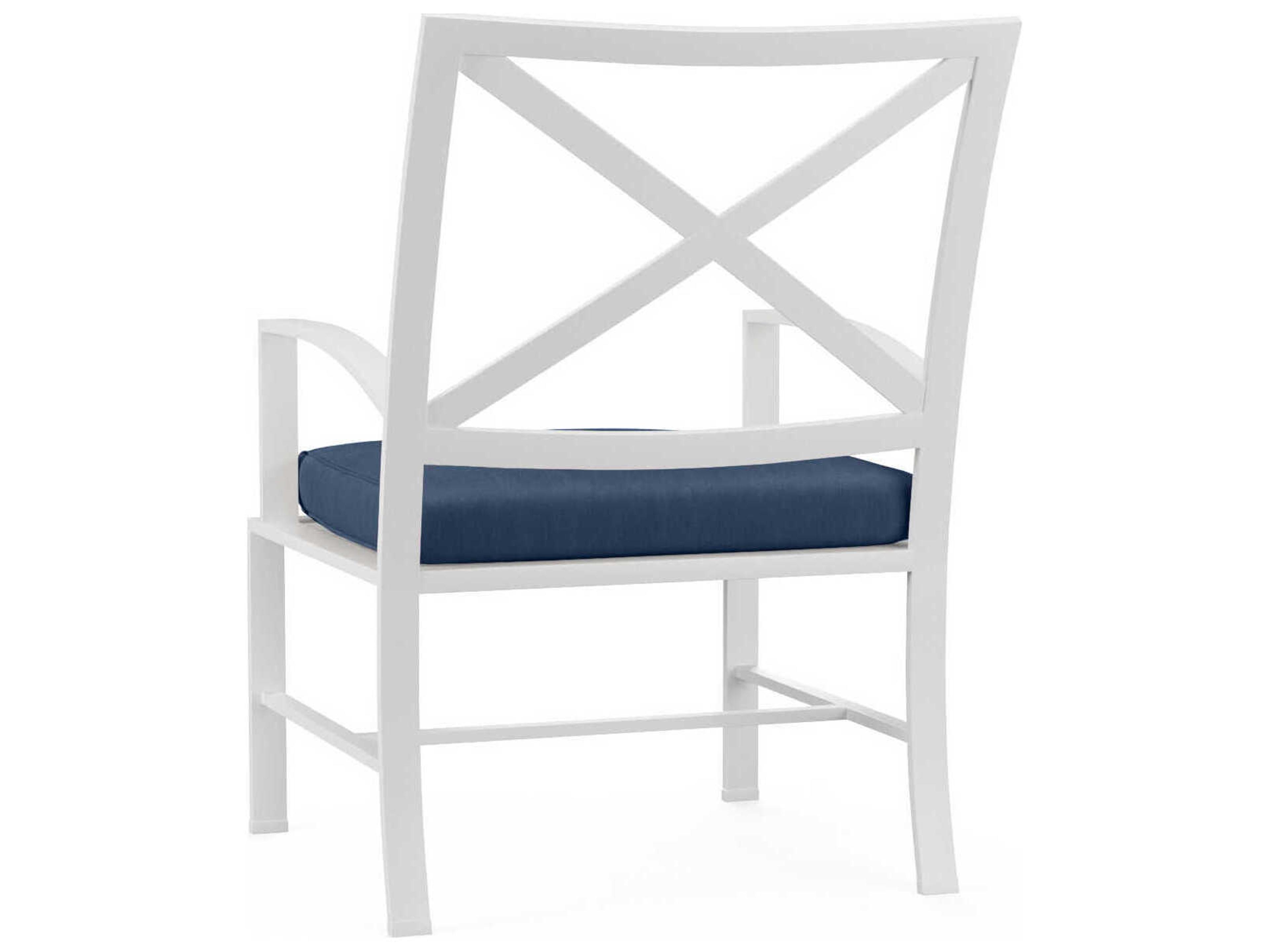 Sunset West Bristol White Aluminum Cushion Dining Chair