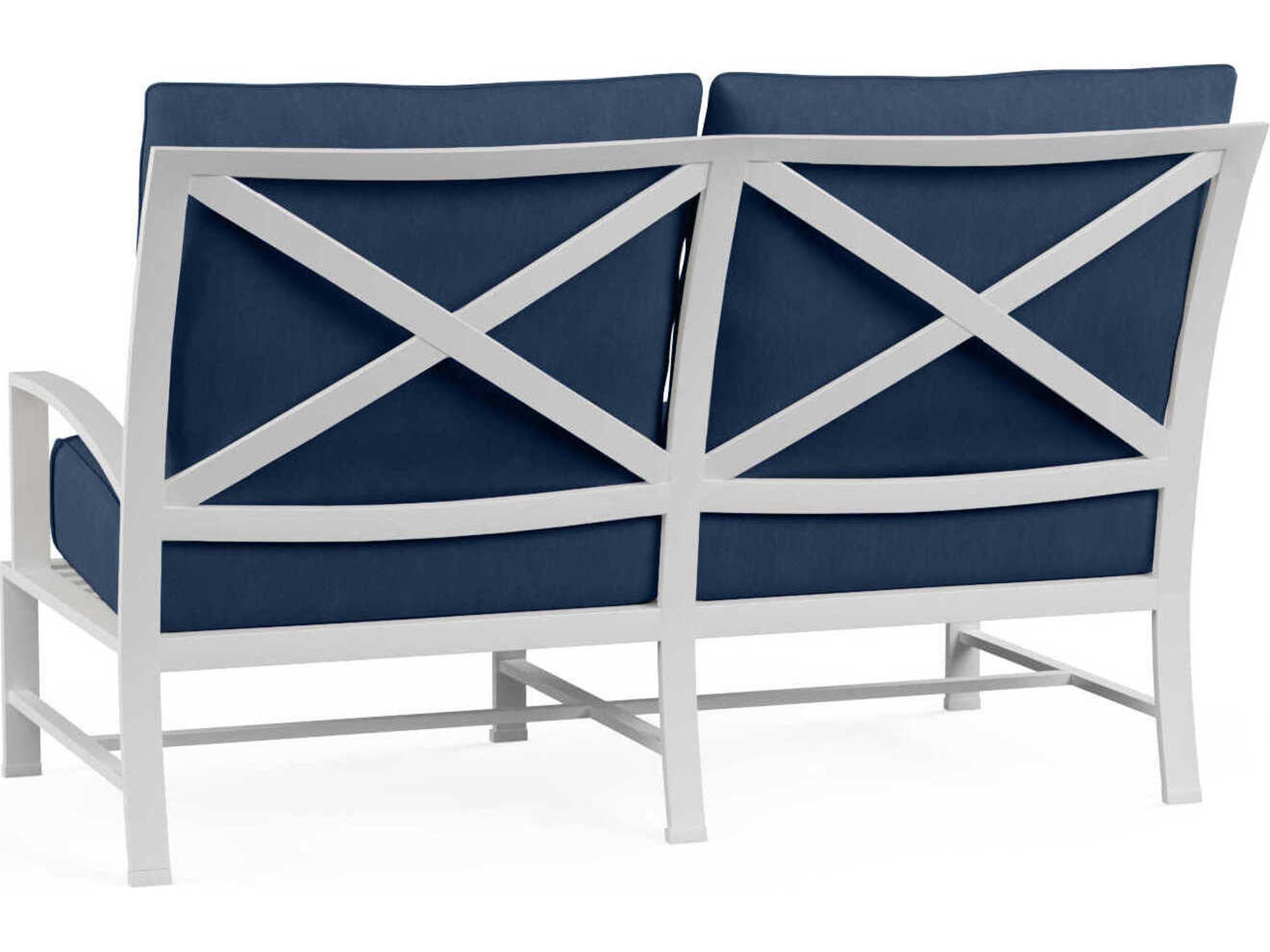 Sunset West Bristol White Aluminum Cushion Loveseat