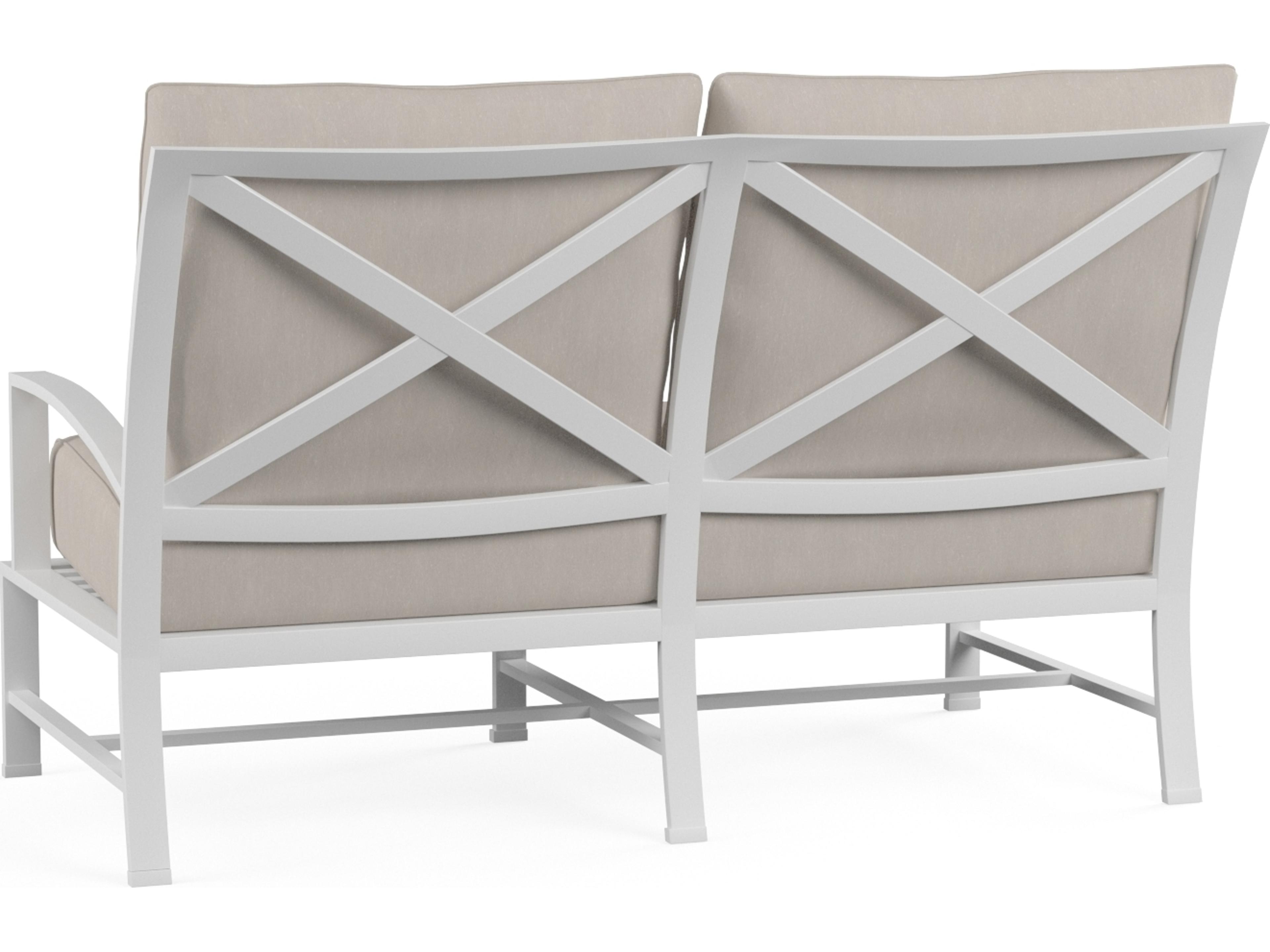 Sunset West Bristol Aluminum Frost Swivel Outdoor Patio Loveseat