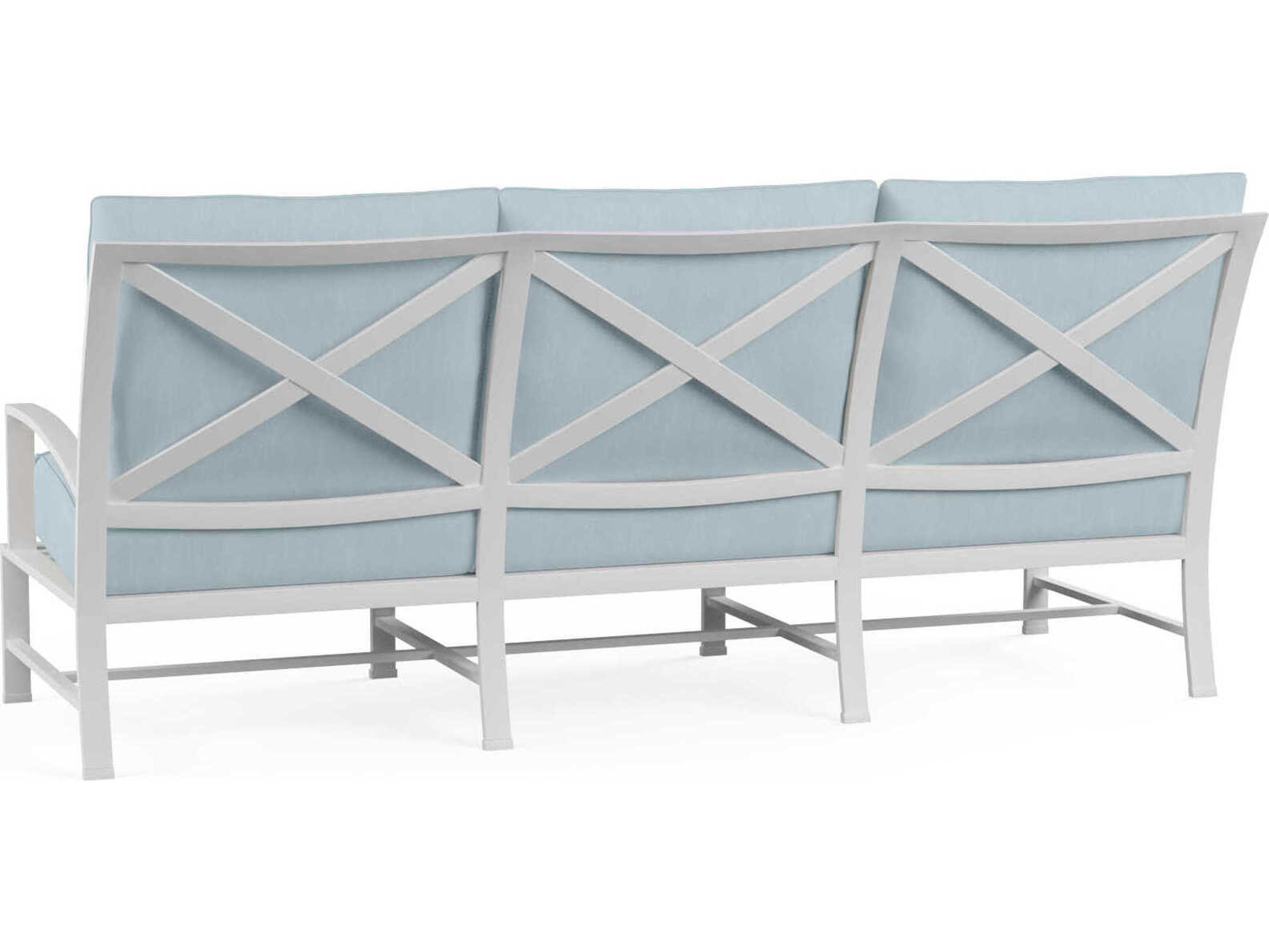 Sunset West Bristol White Aluminum Cushion Sofa