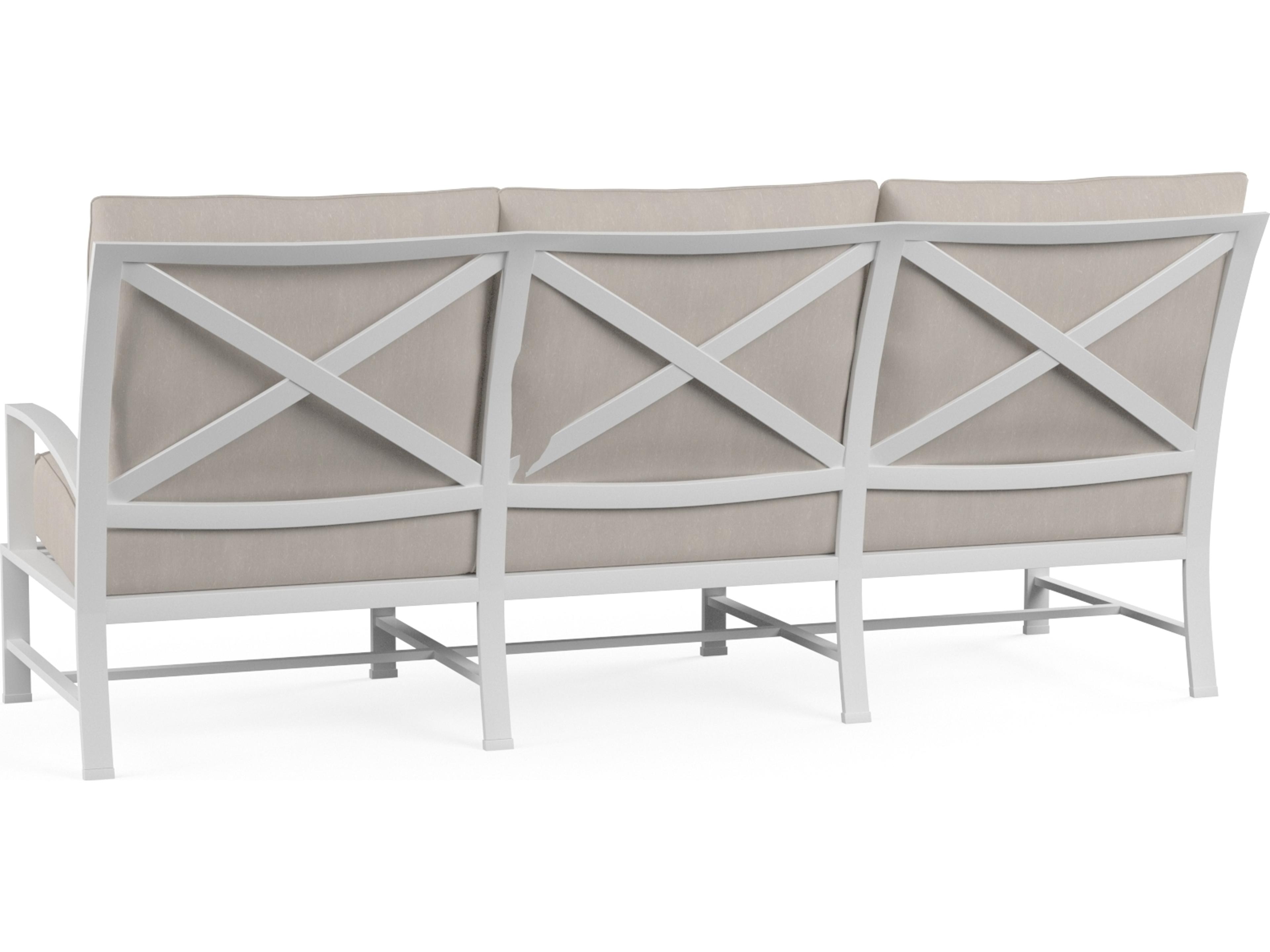 Sunset West Bristol Aluminum Frost Outdoor Patio Sofa
