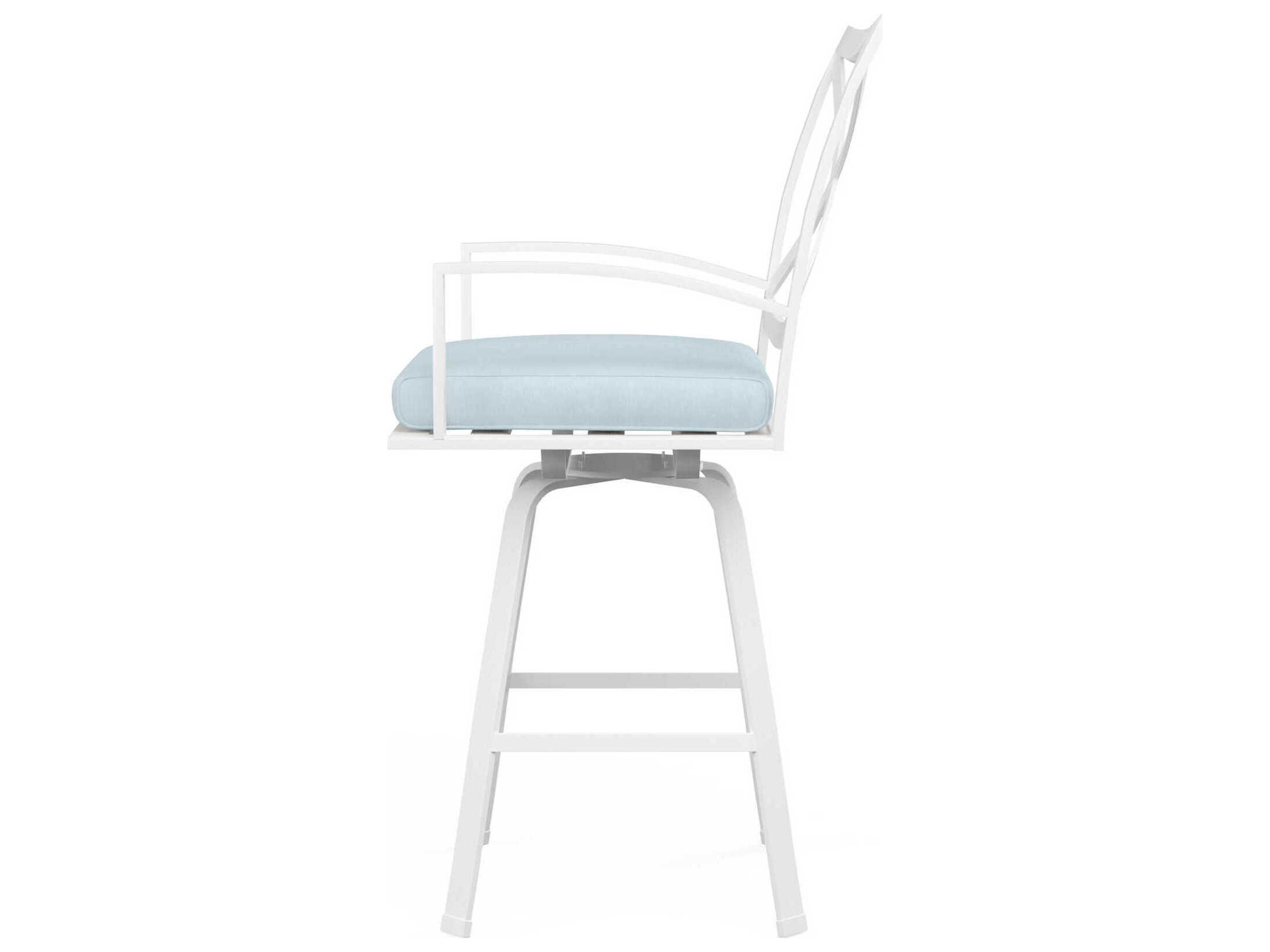 Sunset West Bristol White Aluminum Cushion Counter Stool