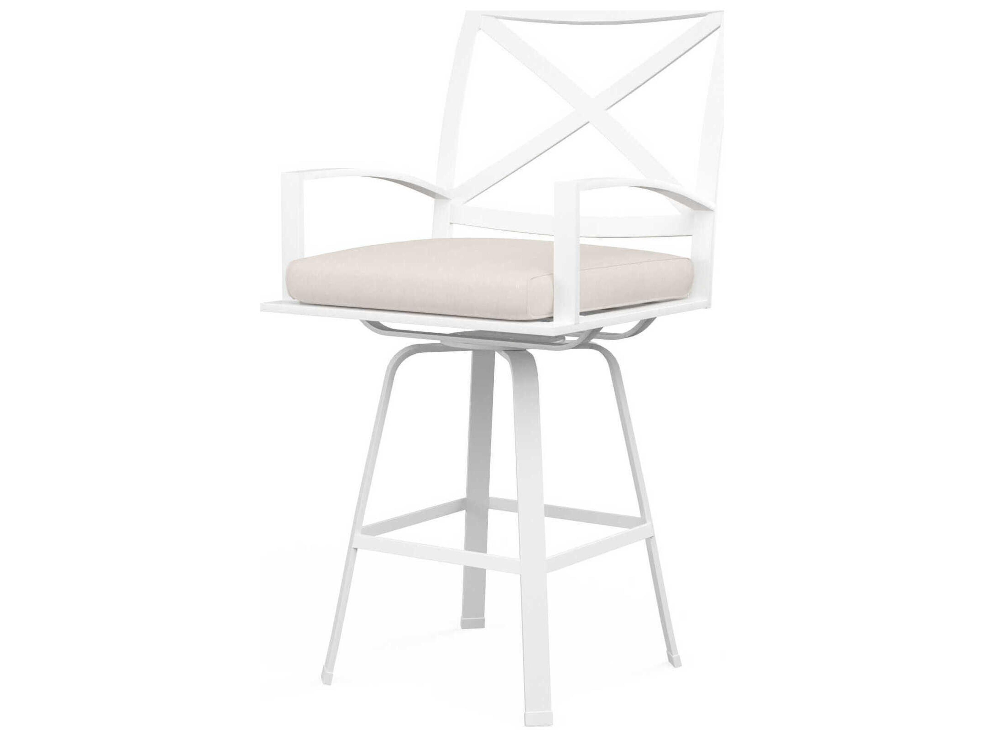 Bristol White Aluminum Cushion Counter Stool