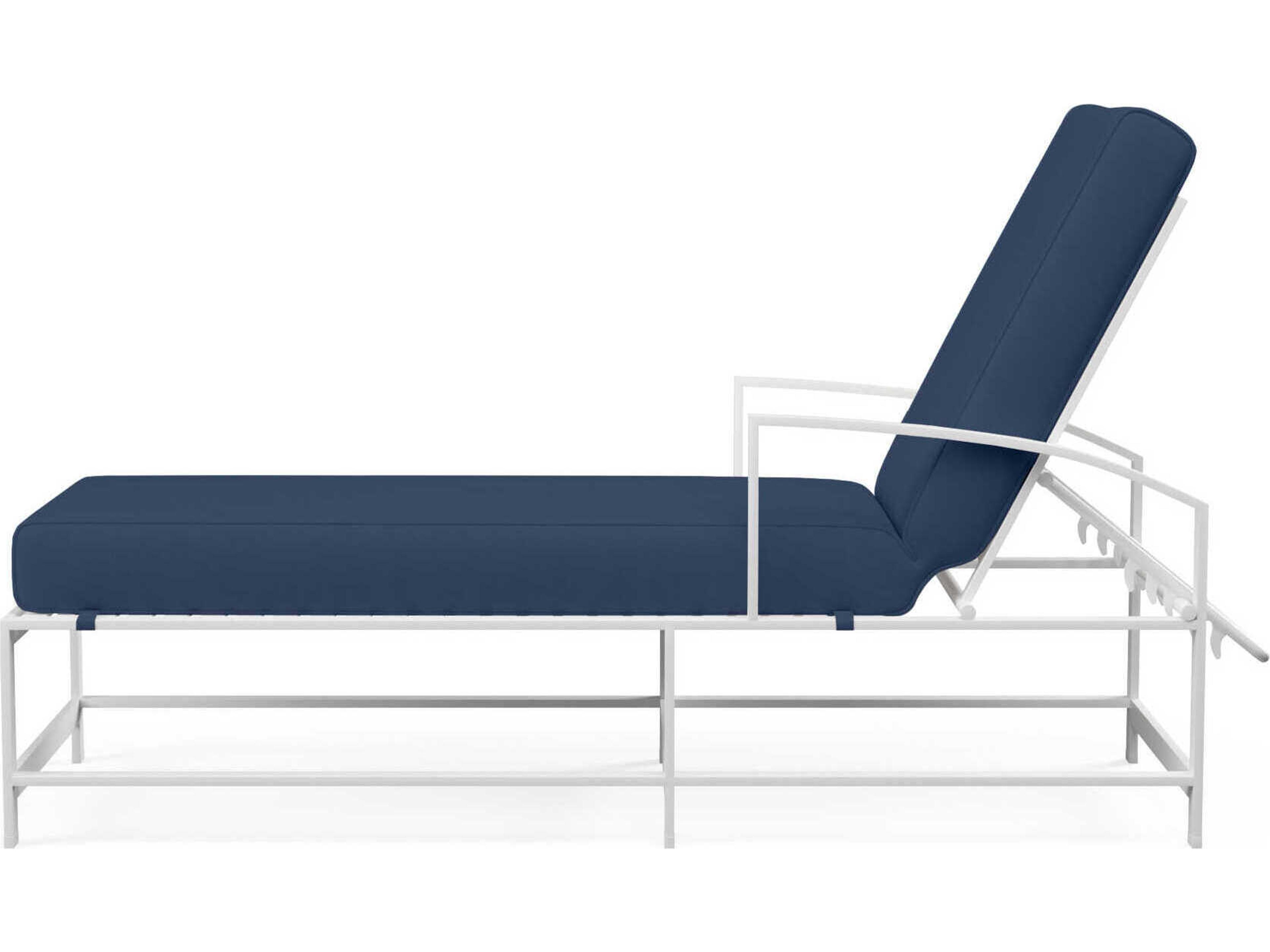 Sunset West Bristol White Aluminum Cushion Chaise Lounge