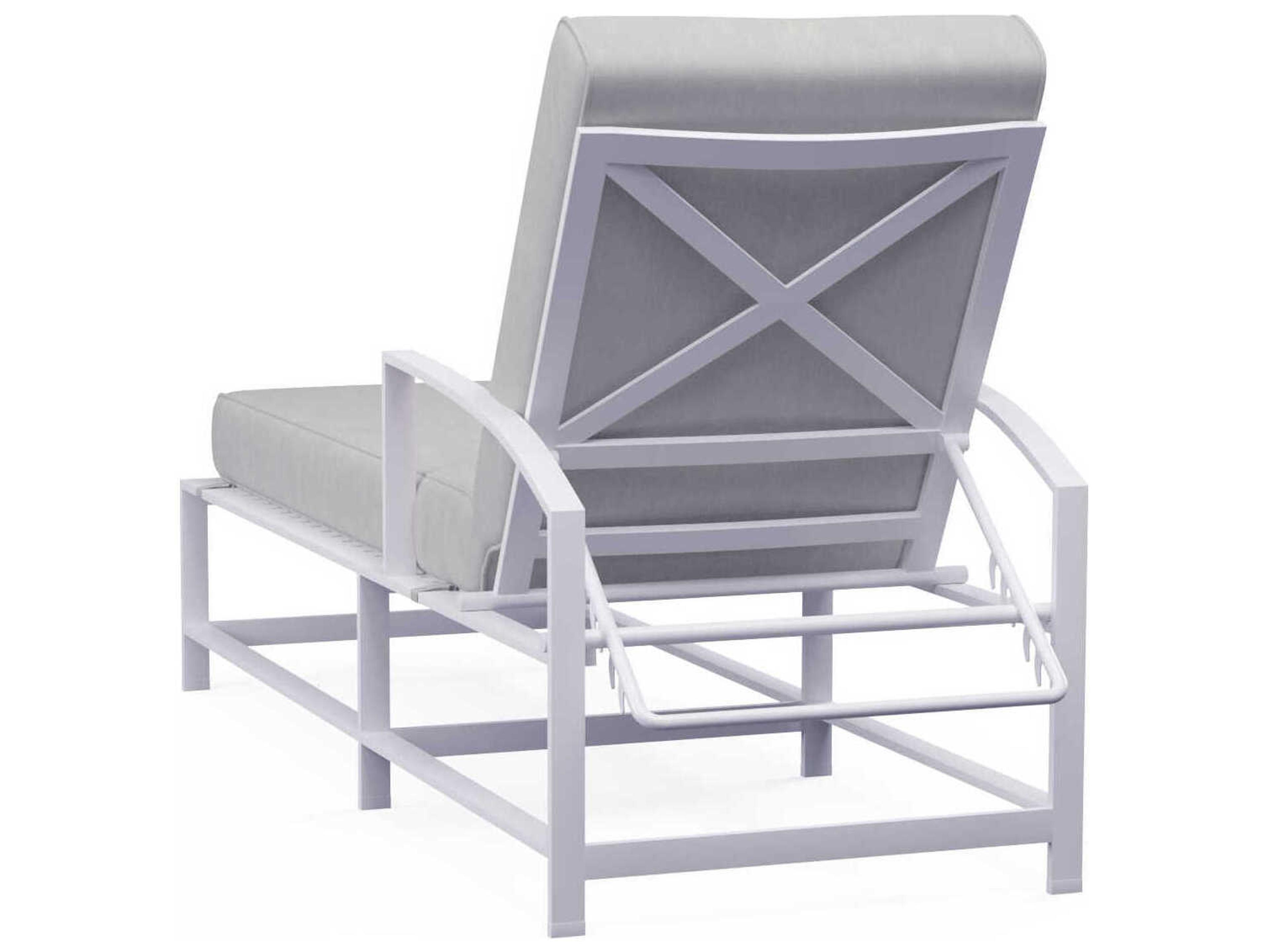 Sunset West Bristol White Aluminum Cushion Chaise Lounge